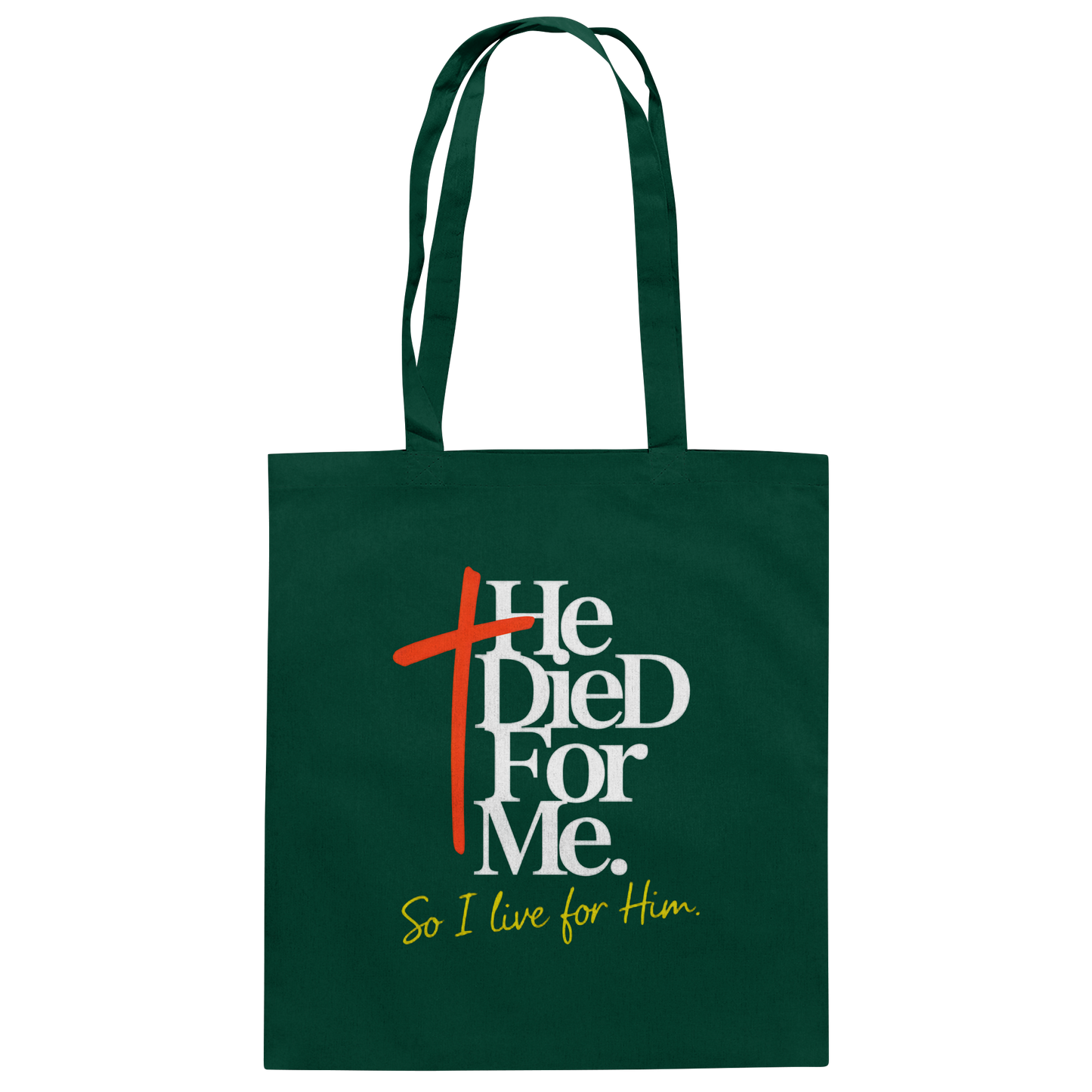 He Died for Me – Christliches Design mit Statement - Baumwolltasche