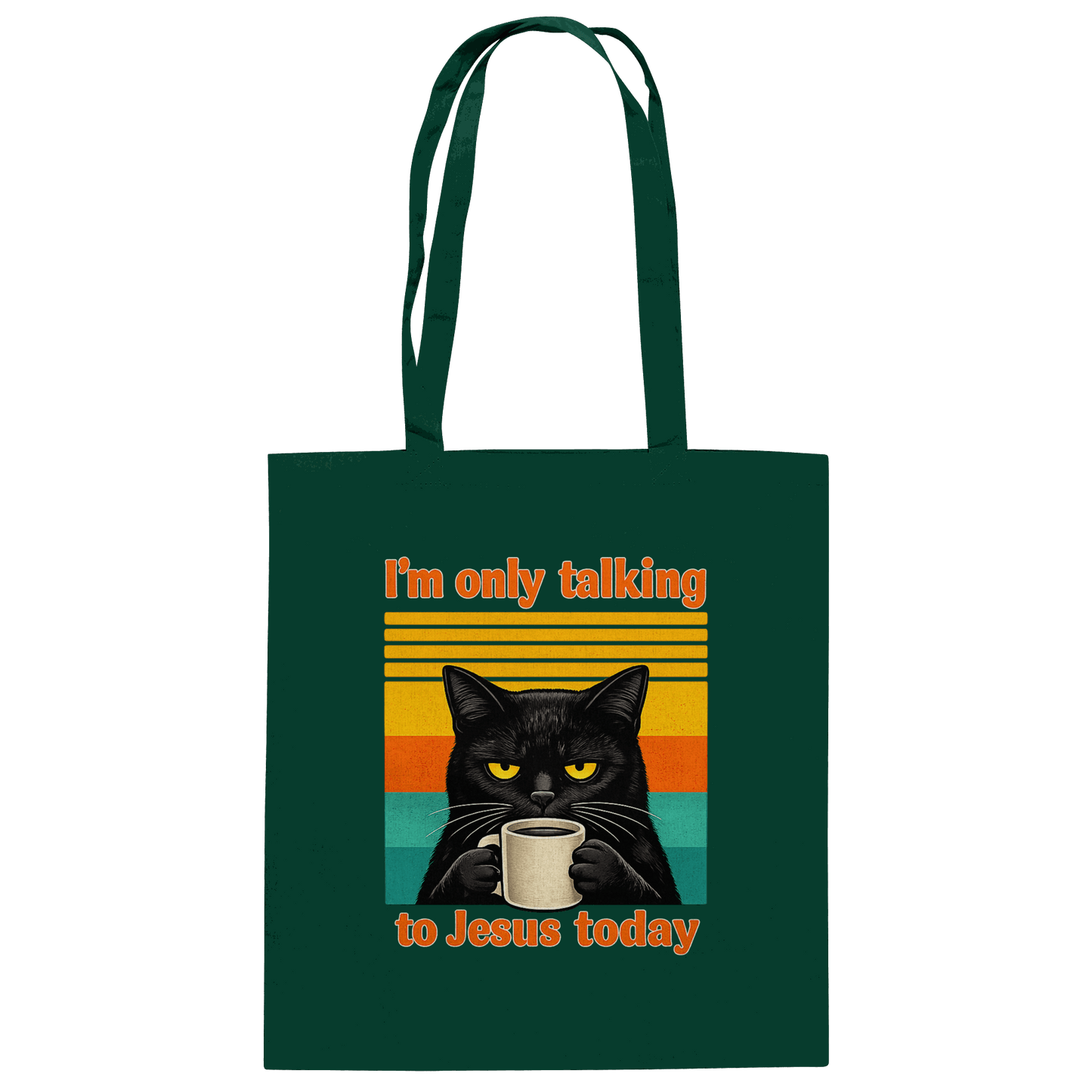 I’m Only Talking to Jesus Today – Grumpy Cat Coffee | Christliches Fun Design - Baumwolltasche