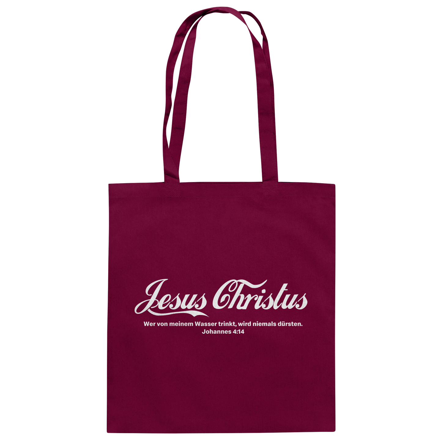 Jesus Christus – Johannes 4,14 | Christliches Statement Design „Lebendiges Wasser“ - Baumwolltasche