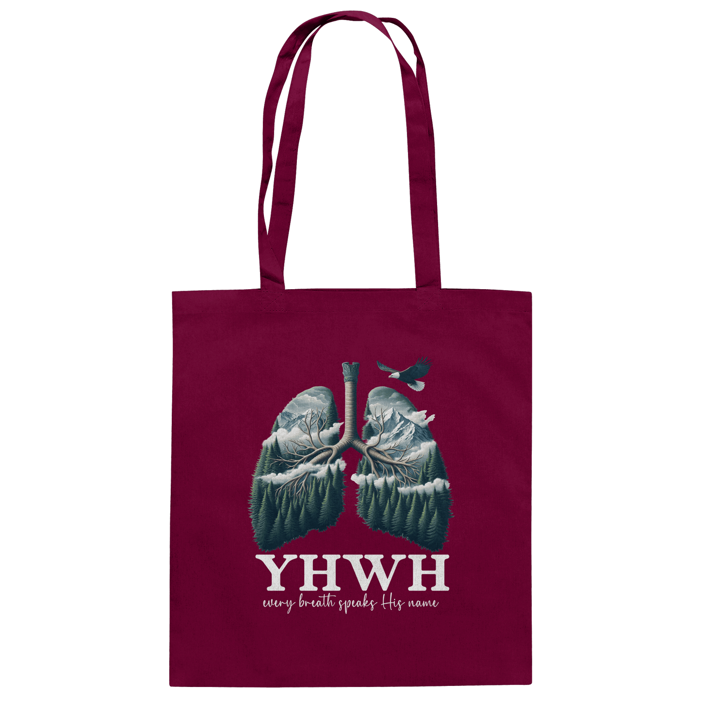 YHWH – Every Breath Speaks His Name | Atem des Lebens | Christliches Design - Baumwolltasche