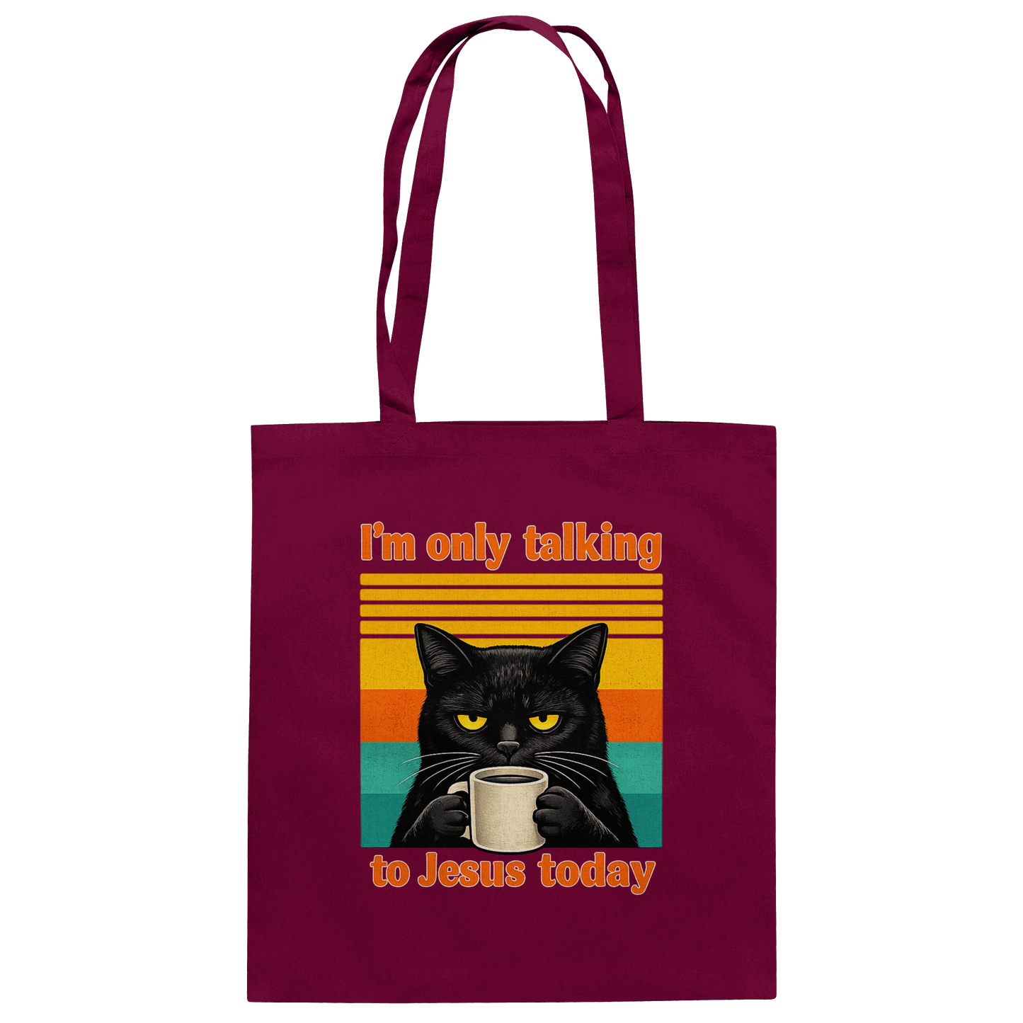 I’m Only Talking to Jesus Today – Grumpy Cat Coffee | Christliches Fun Design - Baumwolltasche