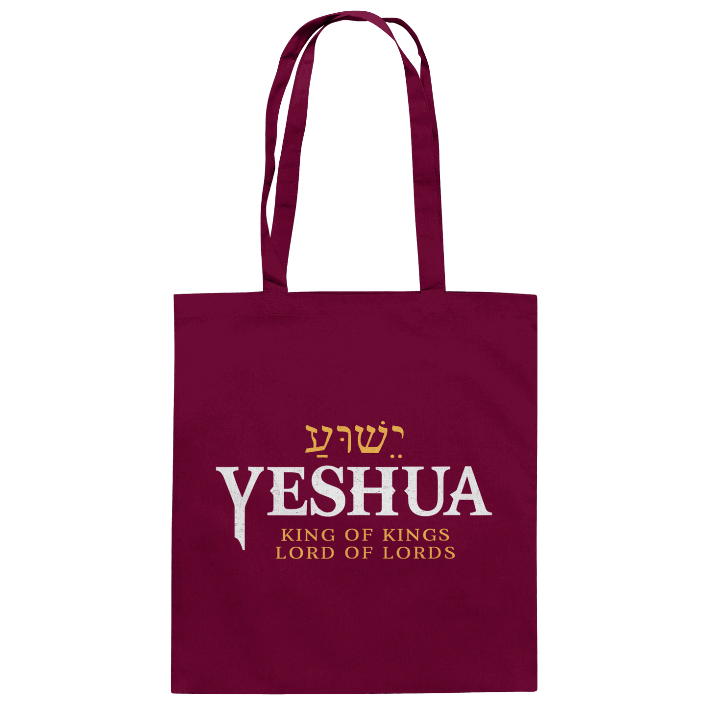 Yeshua – King of Kings, Lord of Lords | Christliches Design mit dem Namen Jesu - Baumwolltasche
