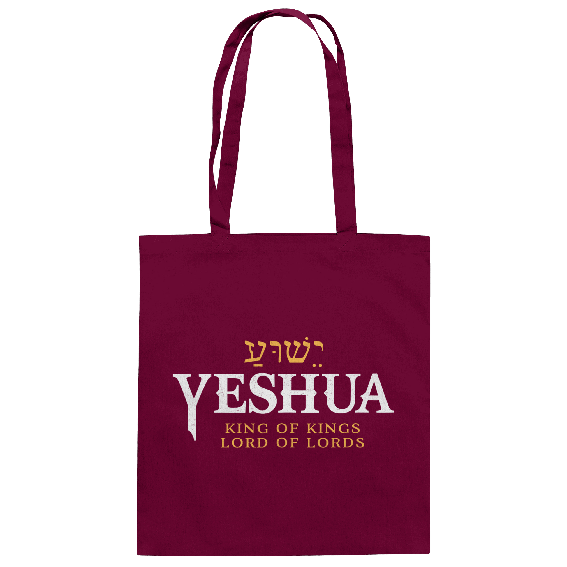 Yeshua – King of Kings, Lord of Lords | Christliches Design mit dem Namen Jesu - Baumwolltasche
