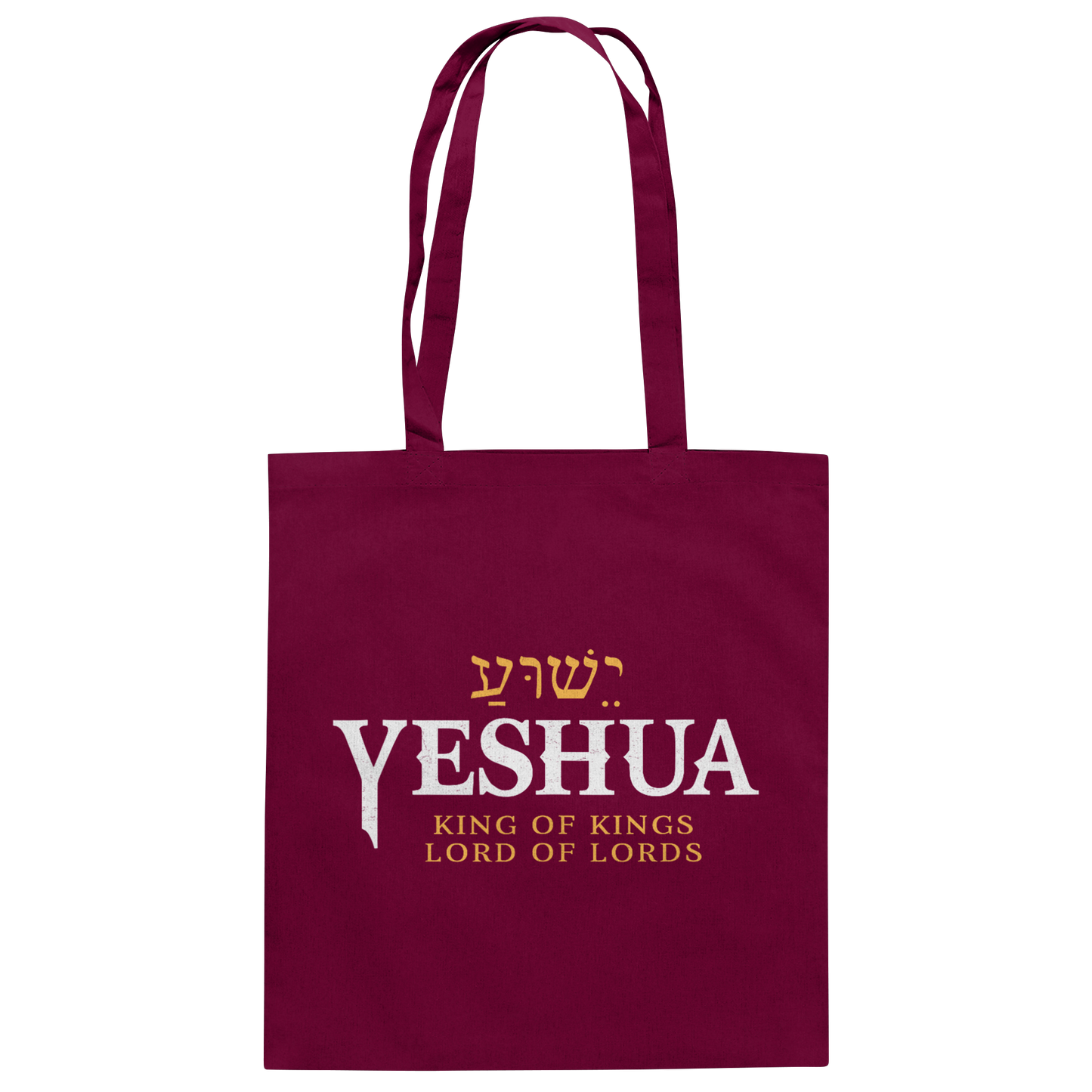Yeshua – King of Kings, Lord of Lords | Christliches Design mit dem Namen Jesu - Baumwolltasche