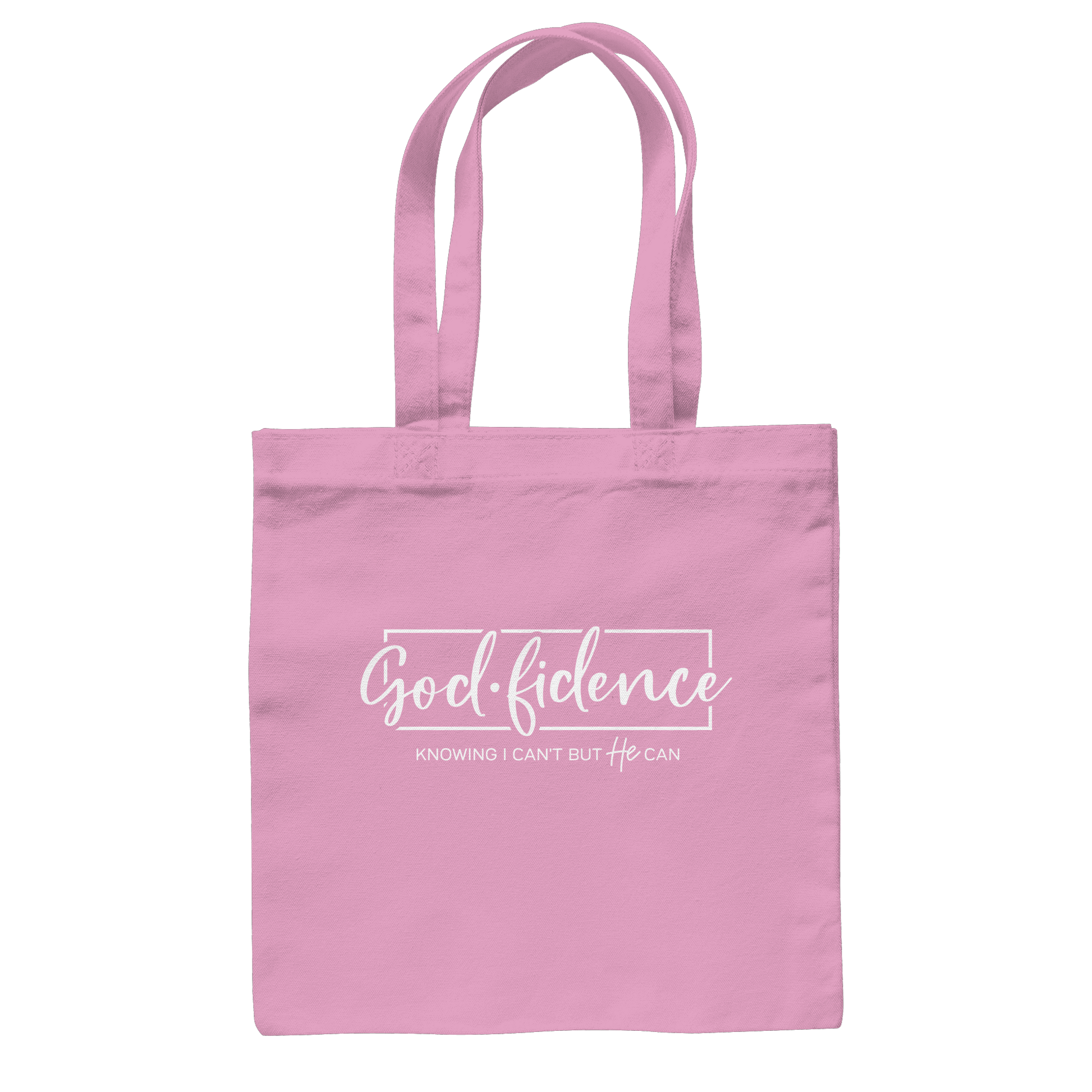 God.fidence – Knowing I can’t but He can | Christliche Kleidung  - Baumwolltasche