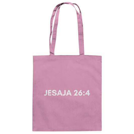Jesaja 26,4 – Der Herr ist ein ewiger Fels | Christliches Bibelvers Design - Baumwolltasche