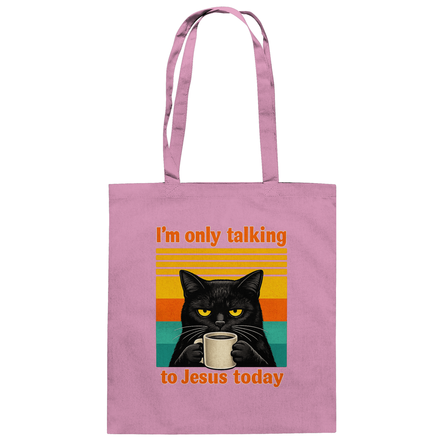 I’m Only Talking to Jesus Today – Grumpy Cat Coffee | Christliches Fun Design - Baumwolltasche