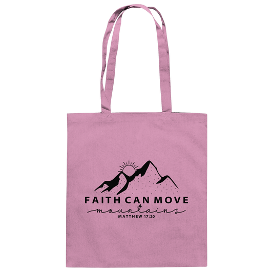 Faith Can Move Mountains – Schlichter christlicher Berg-Print | Christian Statement - Baumwolltasche