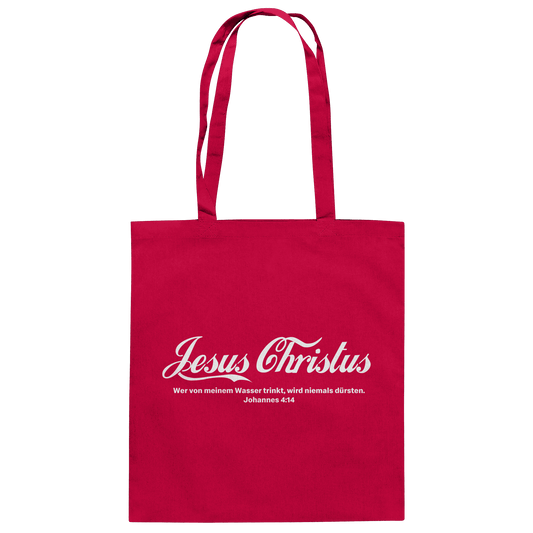 Jesus Christus – Johannes 4,14 | Christliches Statement Design „Lebendiges Wasser“ - Baumwolltasche
