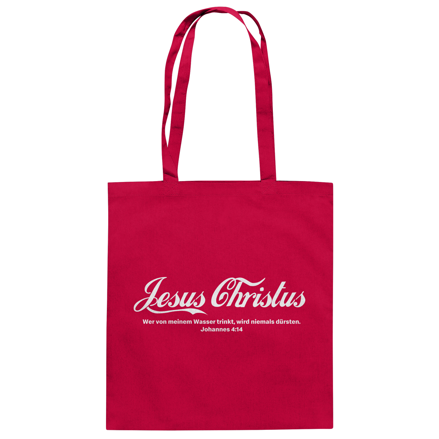 Jesus Christus – Johannes 4,14 | Christliches Statement Design „Lebendiges Wasser“ - Baumwolltasche