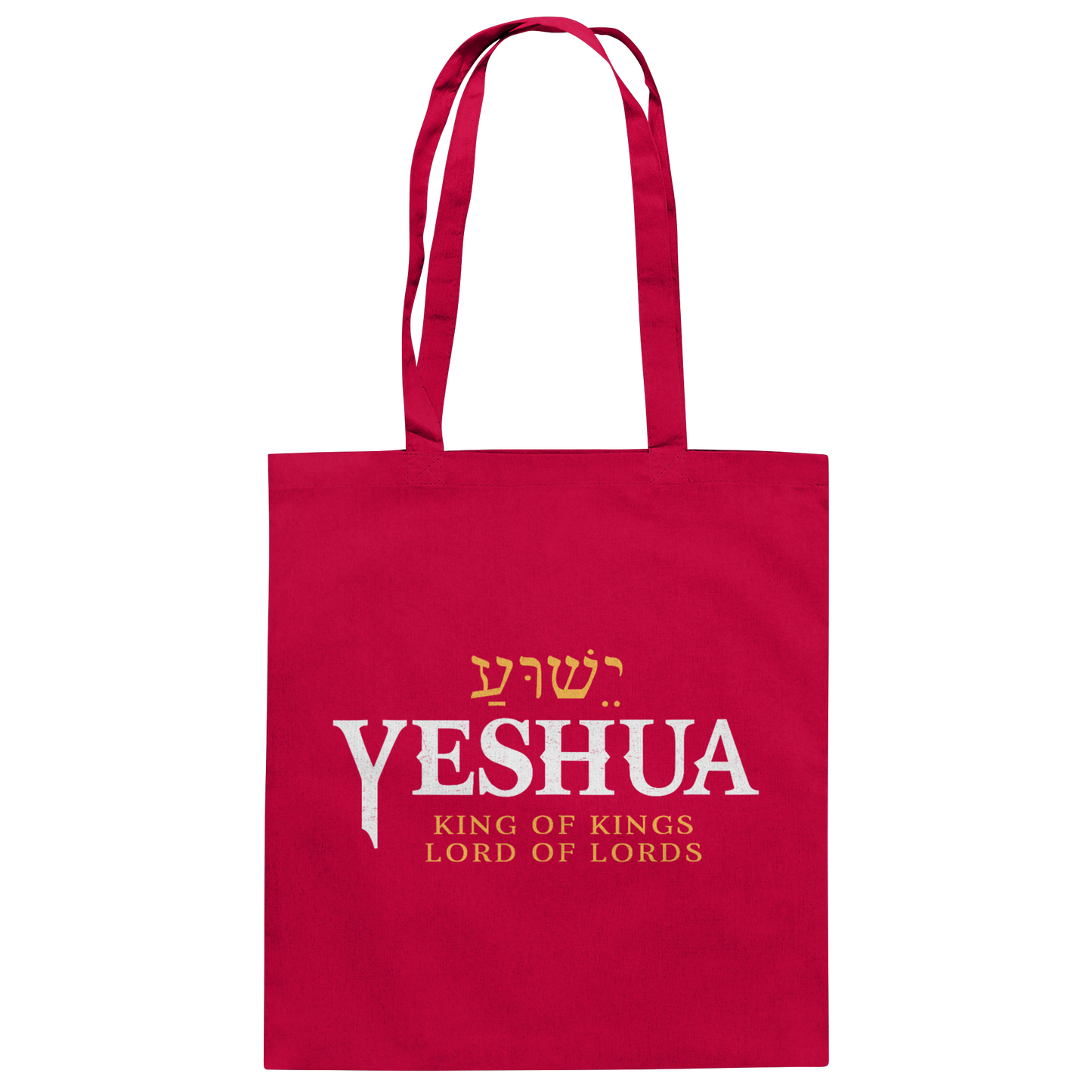 Yeshua – King of Kings, Lord of Lords | Christliches Design mit dem Namen Jesu - Baumwolltasche