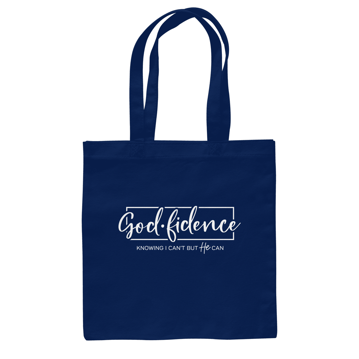 God.fidence – Knowing I can’t but He can | Christliche Kleidung  - Baumwolltasche