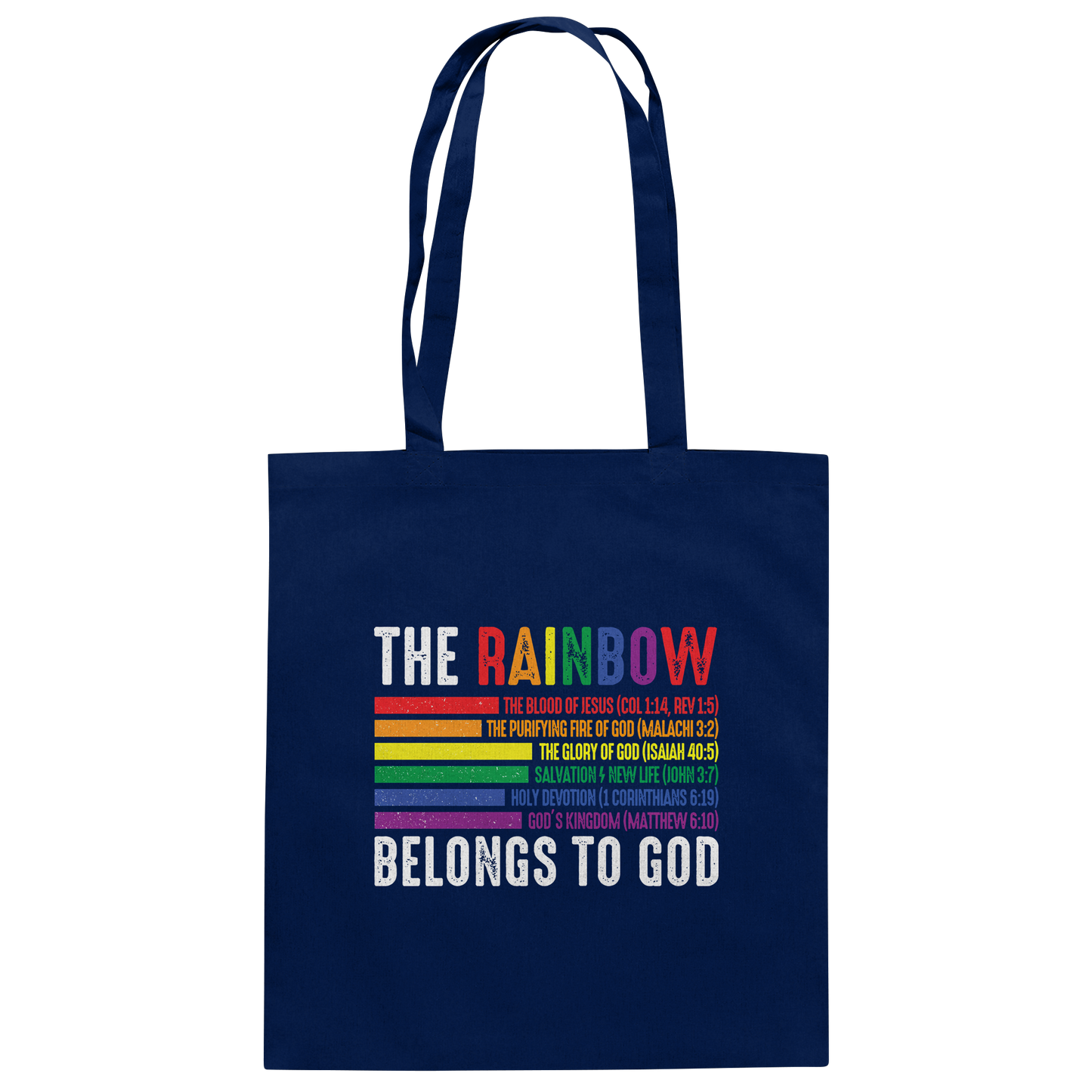 The Rainbow Belongs To God – Zeichen des Bundes und der Liebe - Baumwolltasche