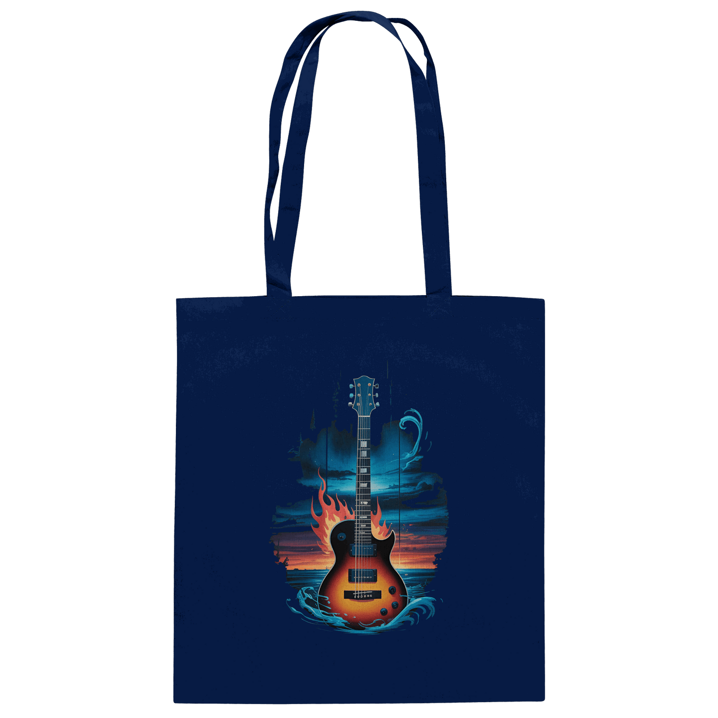 Fire & Water Guitar – Künstlerisches Gitarren Design für Musiker & Worshipper - Baumwolltasche
