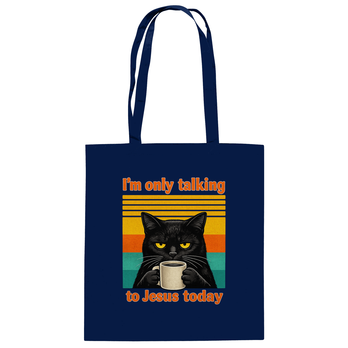 I’m Only Talking to Jesus Today – Grumpy Cat Coffee | Christliches Fun Design - Baumwolltasche