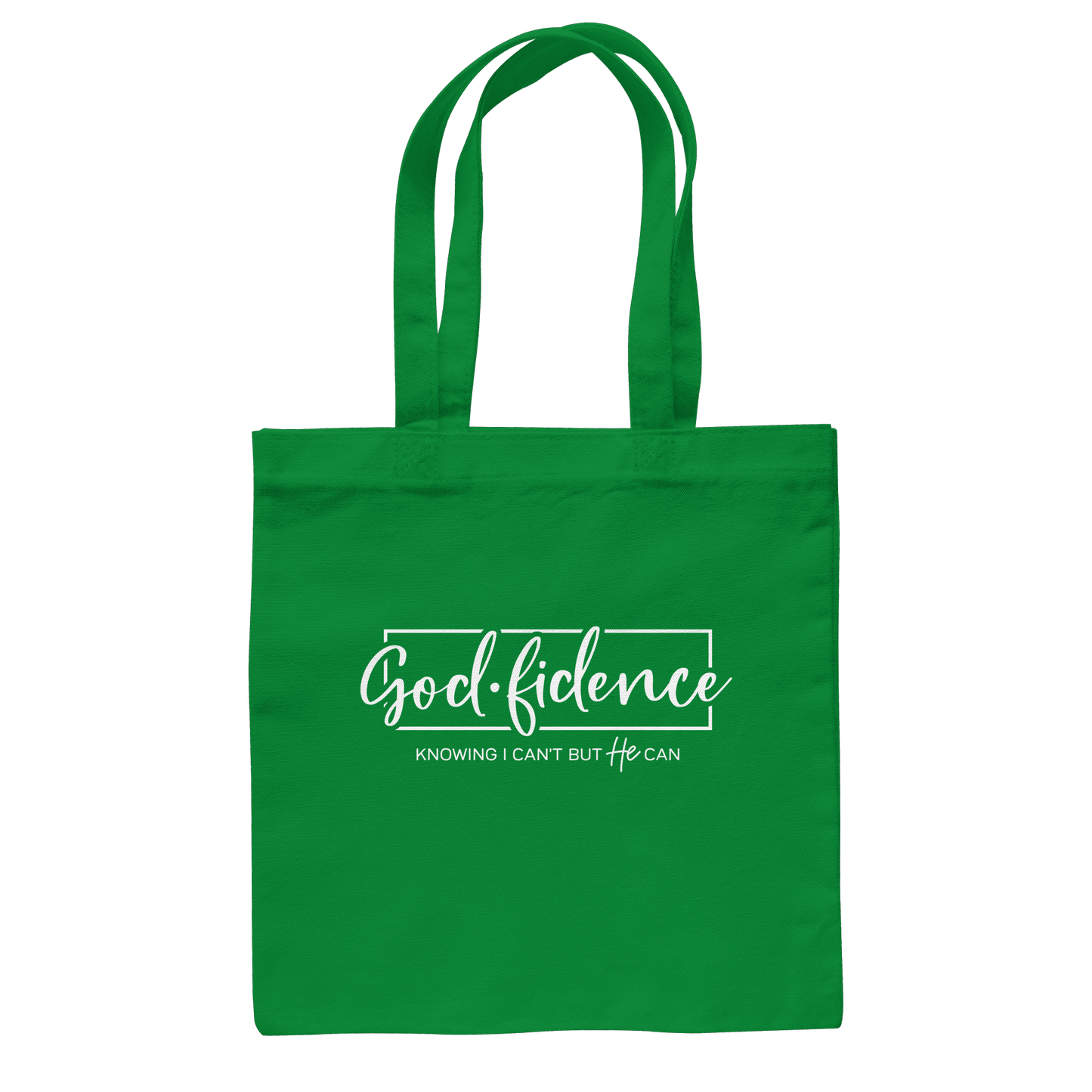 God.fidence – Knowing I can’t but He can | Christliche Kleidung  - Baumwolltasche