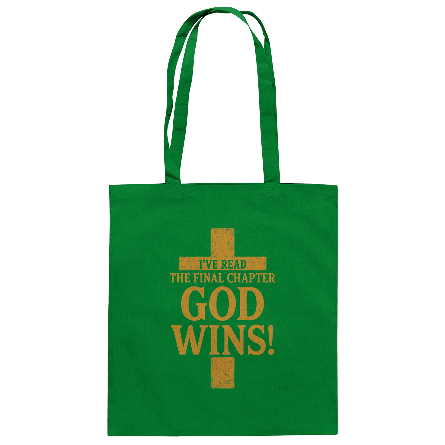 GOD WINS – Das Ende steht fest | Christliche Kleidung & Geschenke im Kreuz-Design - Baumwolltasche