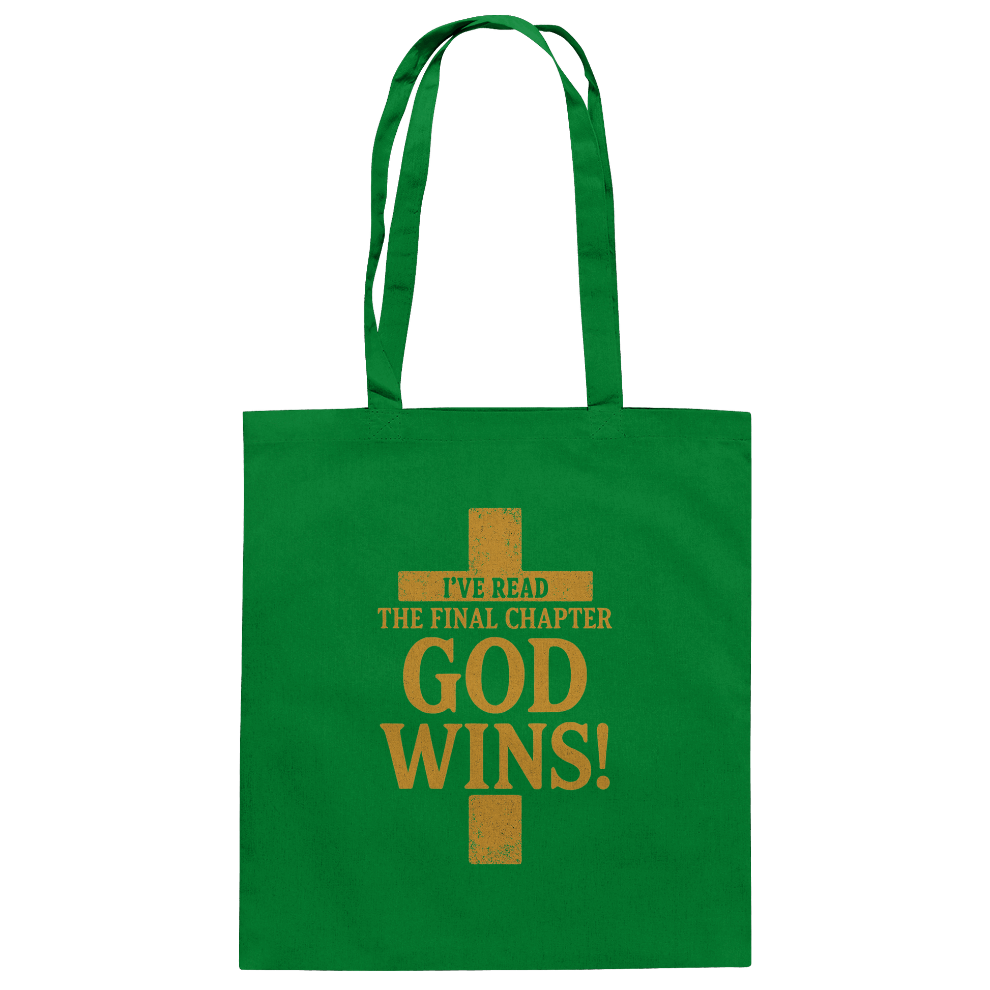 GOD WINS – Das Ende steht fest | Christliche Kleidung & Geschenke im Kreuz-Design - Baumwolltasche