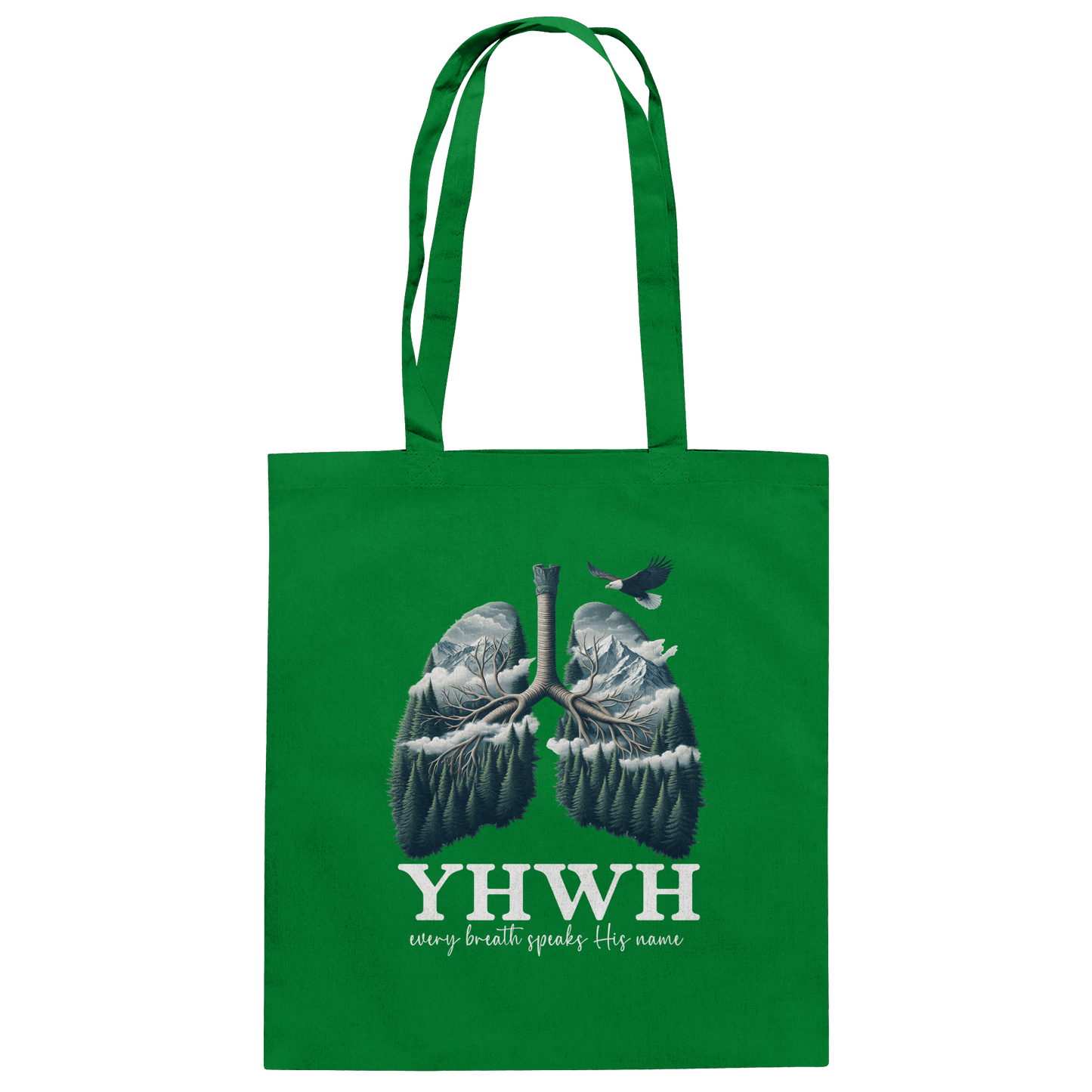 YHWH – Every Breath Speaks His Name | Atem des Lebens | Christliches Design - Baumwolltasche