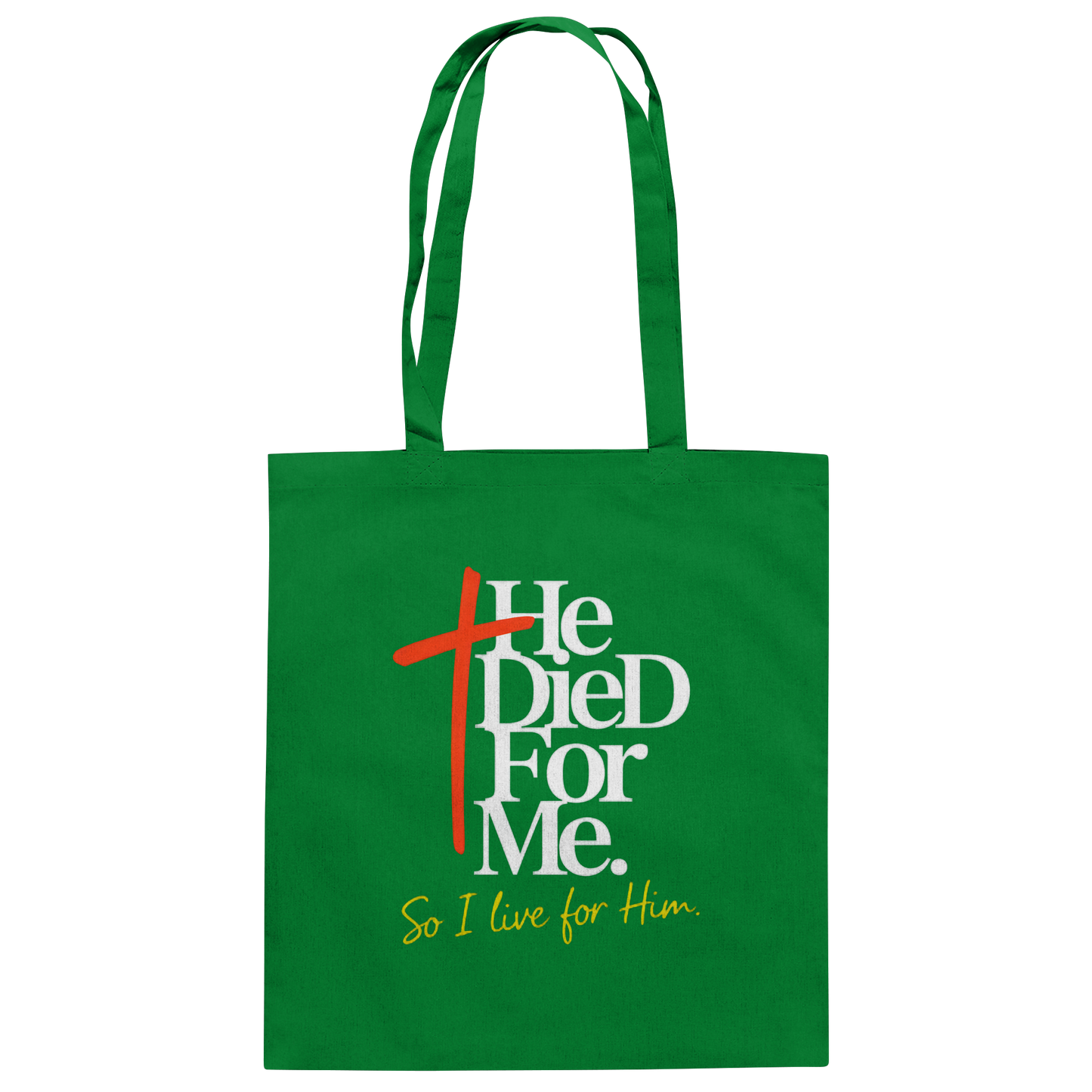 He Died for Me – Christliches Design mit Statement - Baumwolltasche
