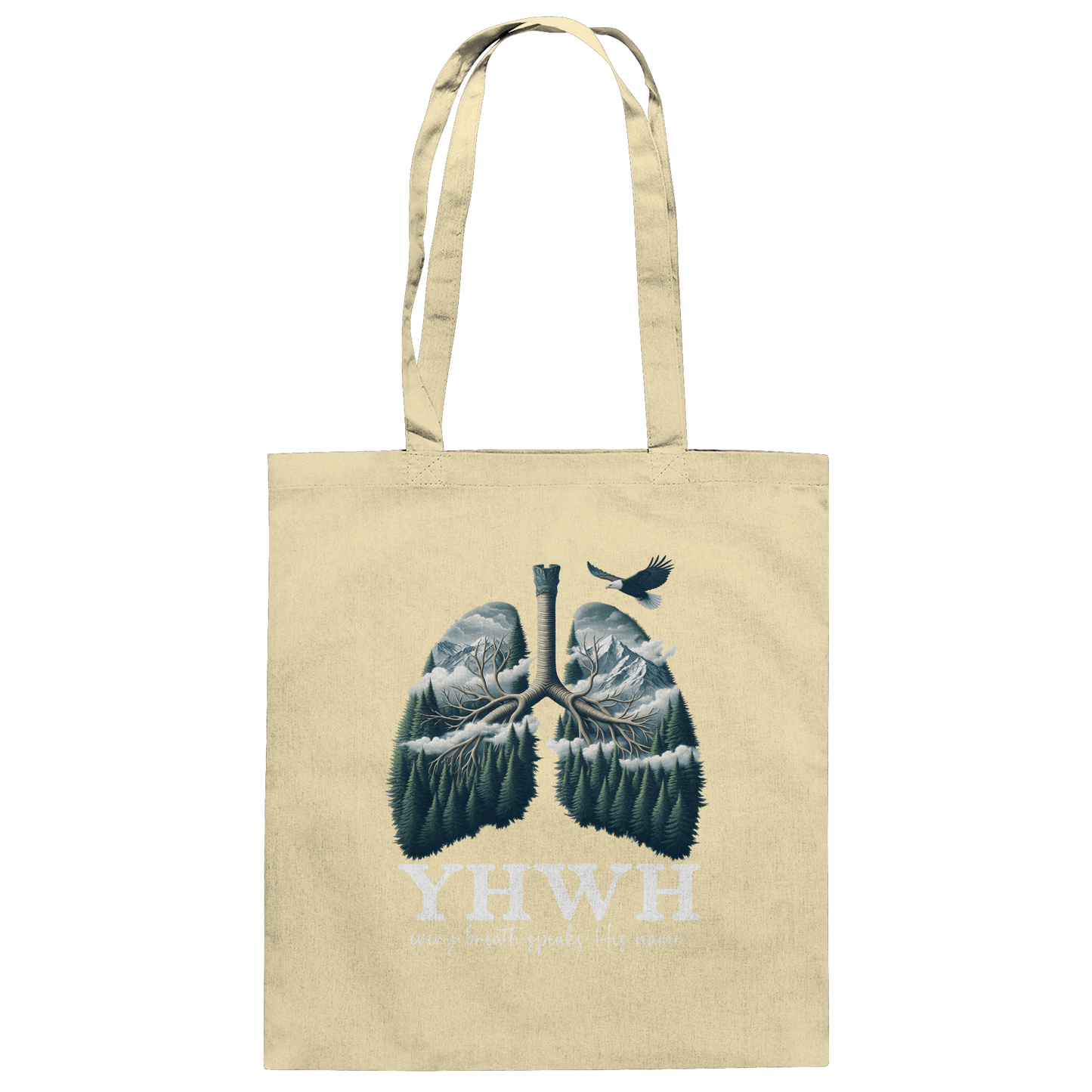 YHWH – Every Breath Speaks His Name | Atem des Lebens | Christliches Design - Baumwolltasche