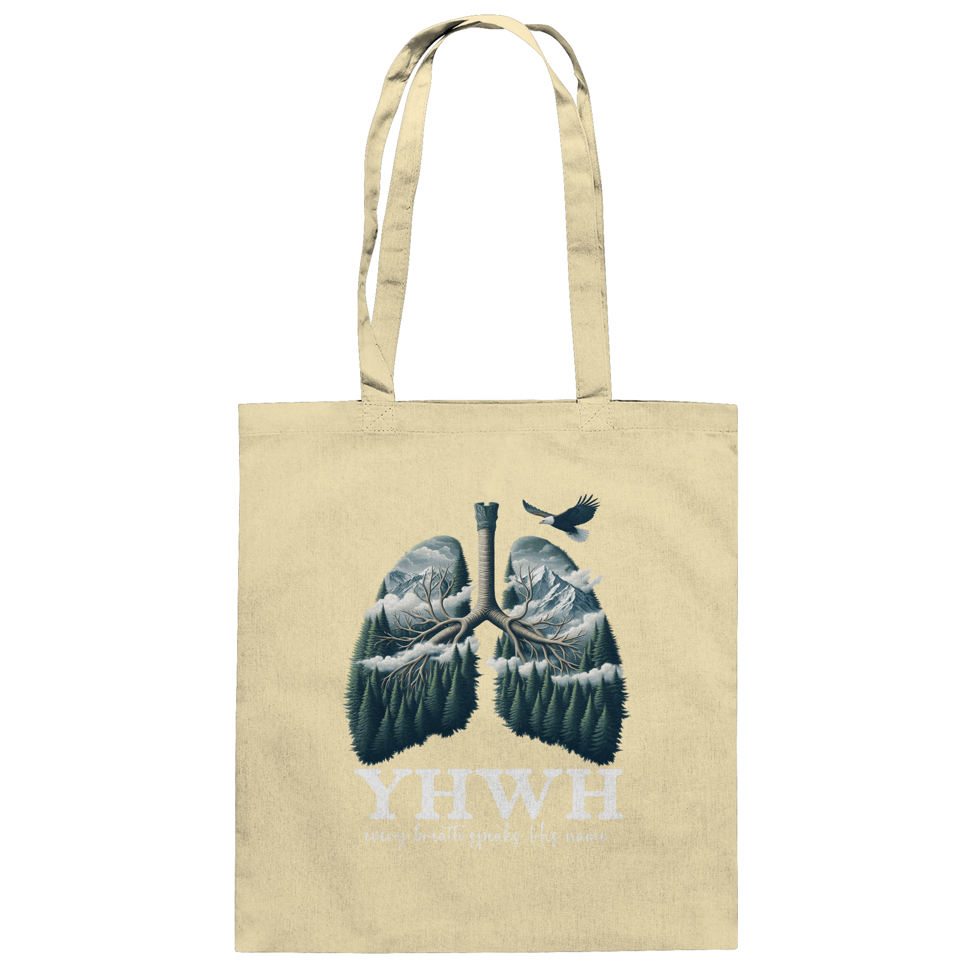 YHWH – Every Breath Speaks His Name | Atem des Lebens | Christliches Design - Baumwolltasche