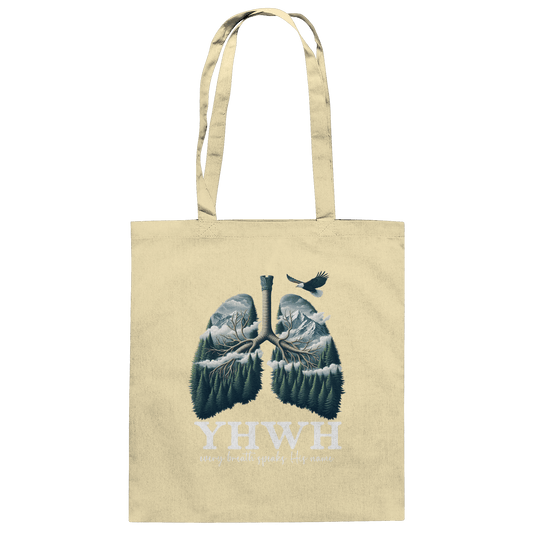 YHWH – Every Breath Speaks His Name | Atem des Lebens | Christliches Design - Baumwolltasche