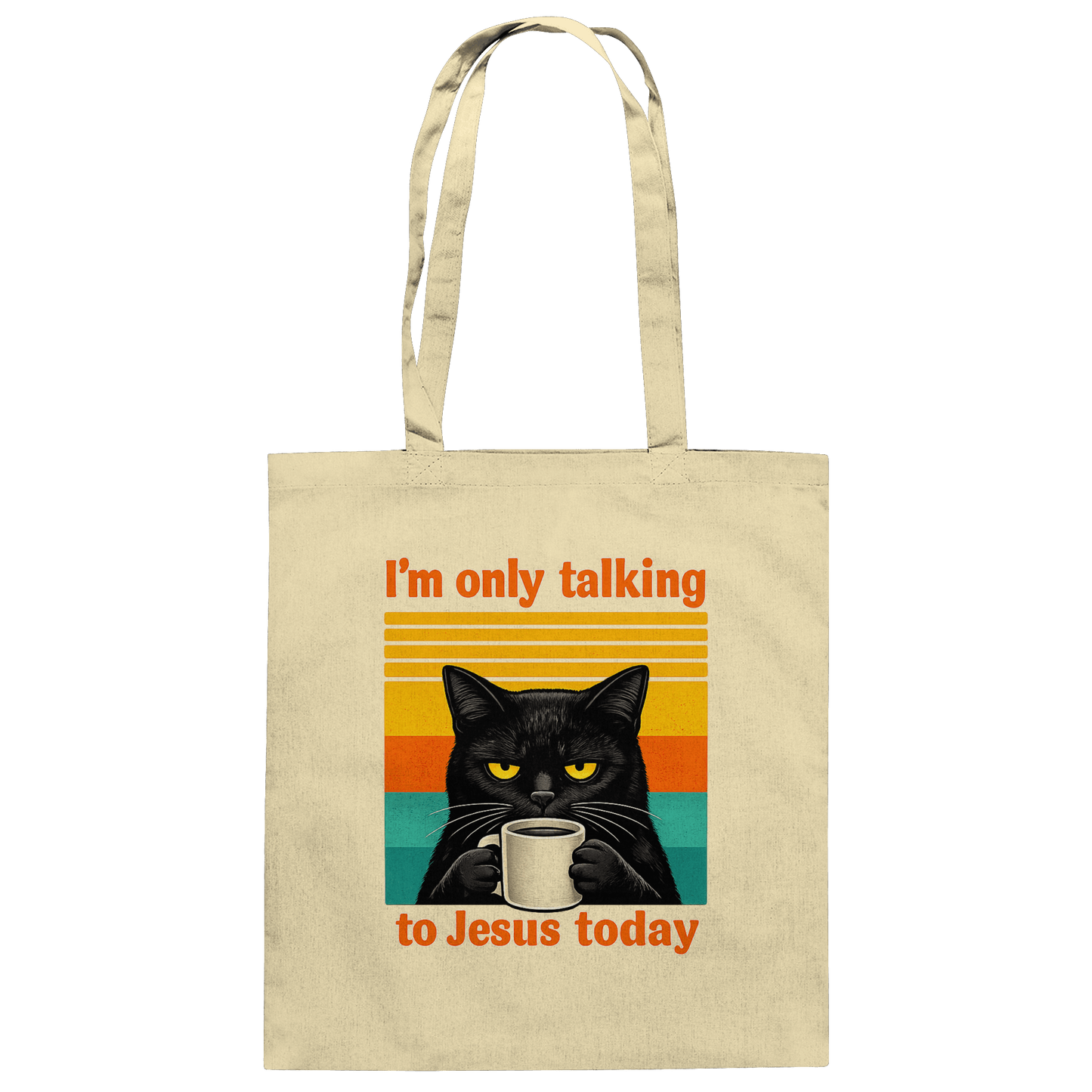 I’m Only Talking to Jesus Today – Grumpy Cat Coffee | Christliches Fun Design - Baumwolltasche