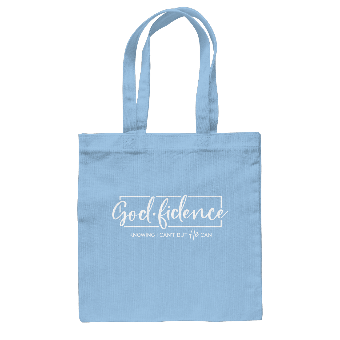God.fidence – Knowing I can’t but He can | Christliche Kleidung  - Baumwolltasche