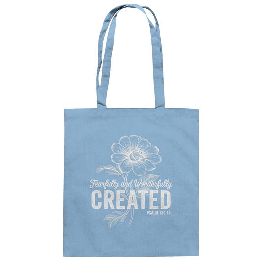 Fearfully and Wonderfully Created – Floral Grace Design - Baumwolltasche