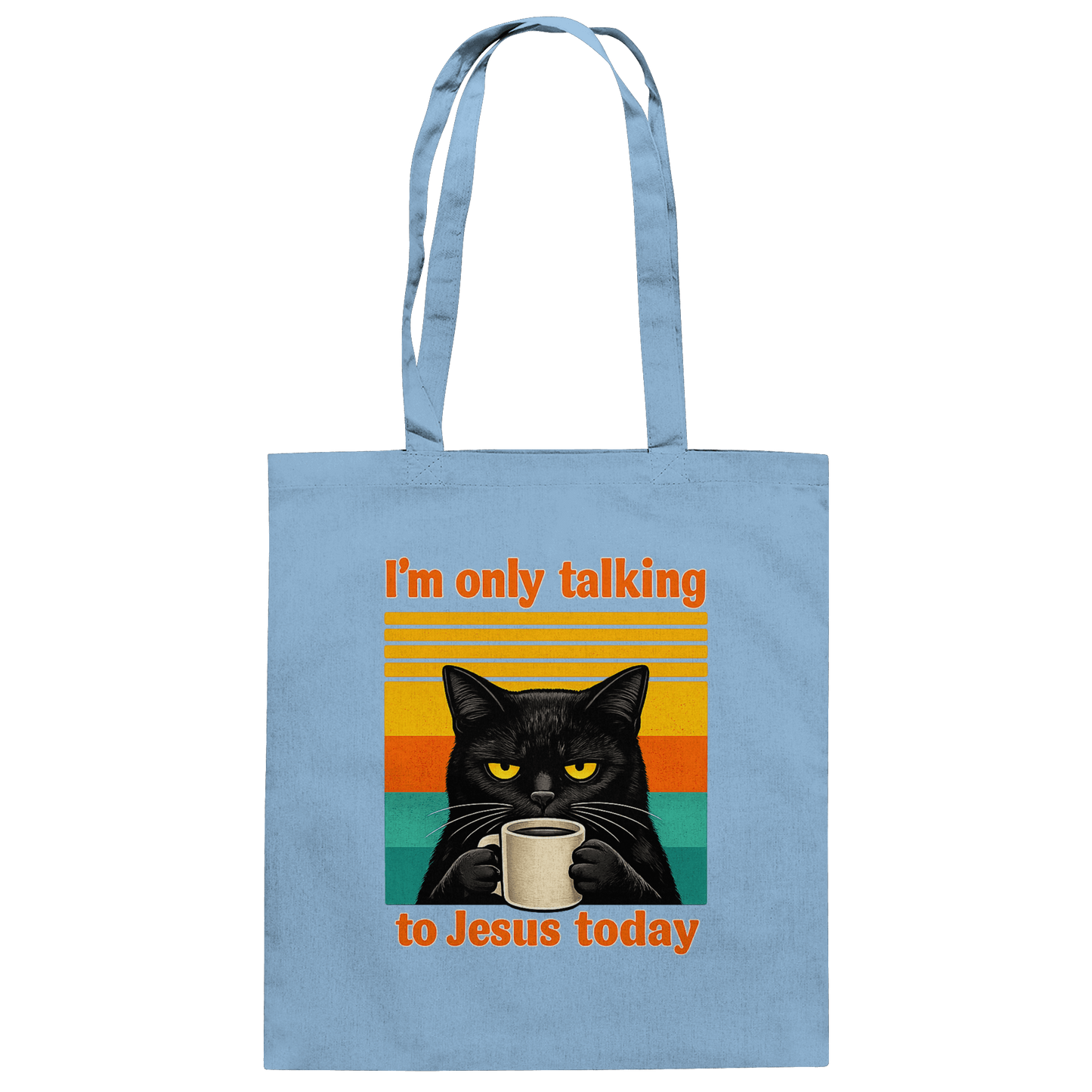 I’m Only Talking to Jesus Today – Grumpy Cat Coffee | Christliches Fun Design - Baumwolltasche