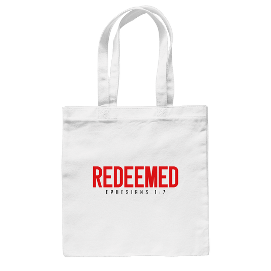 Redeemed – Ephesians 1:7 – Erlöst durch sein Blut | Christliche Produkte - Baumwolltasche