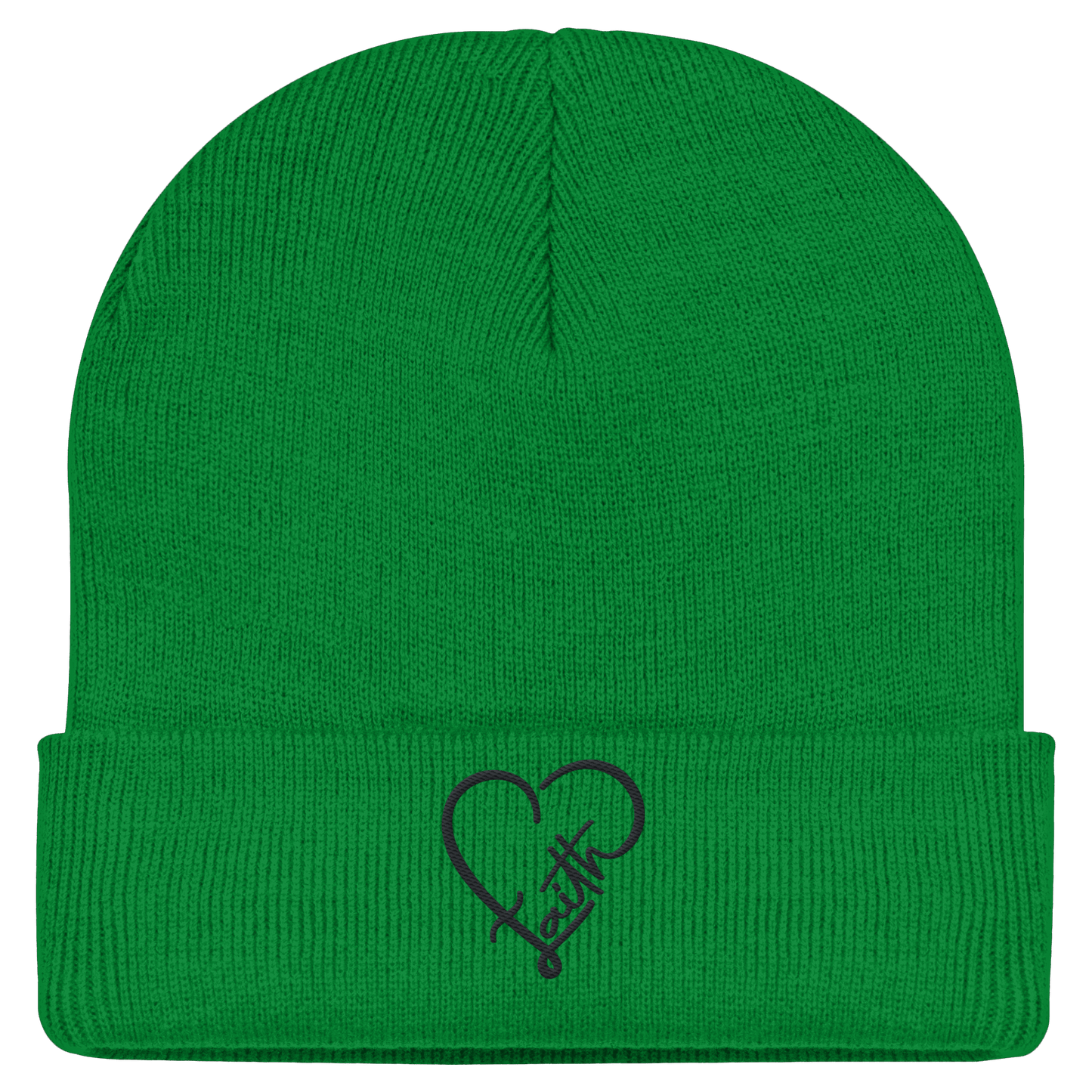 Gesticktes Glaube Motiv in Herzform (Stick) - Classic Beanie