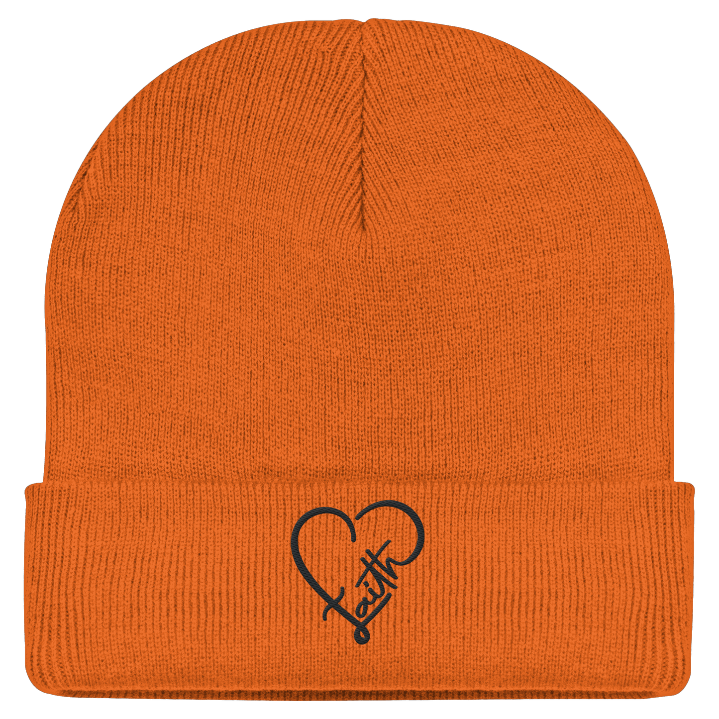 Gesticktes Glaube Motiv in Herzform (Stick) - Classic Beanie