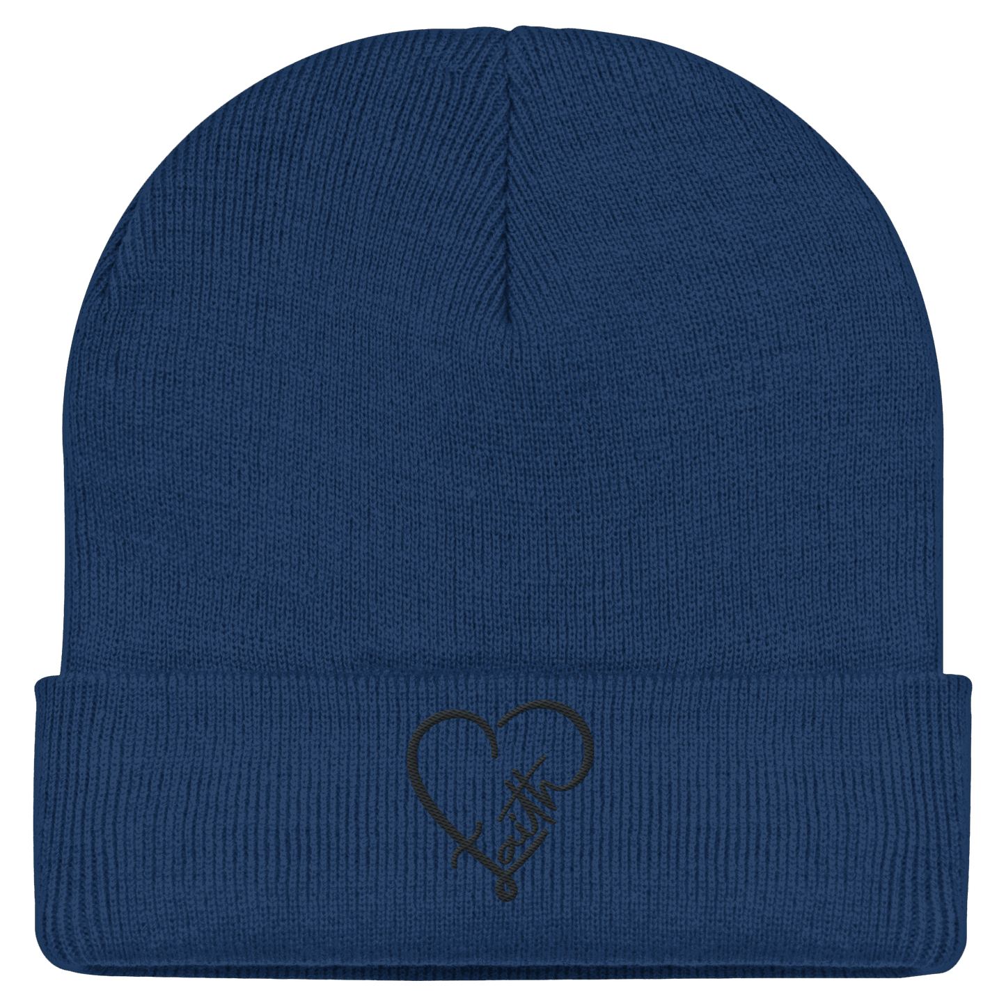 Gesticktes Glaube Motiv in Herzform (Stick) - Classic Beanie