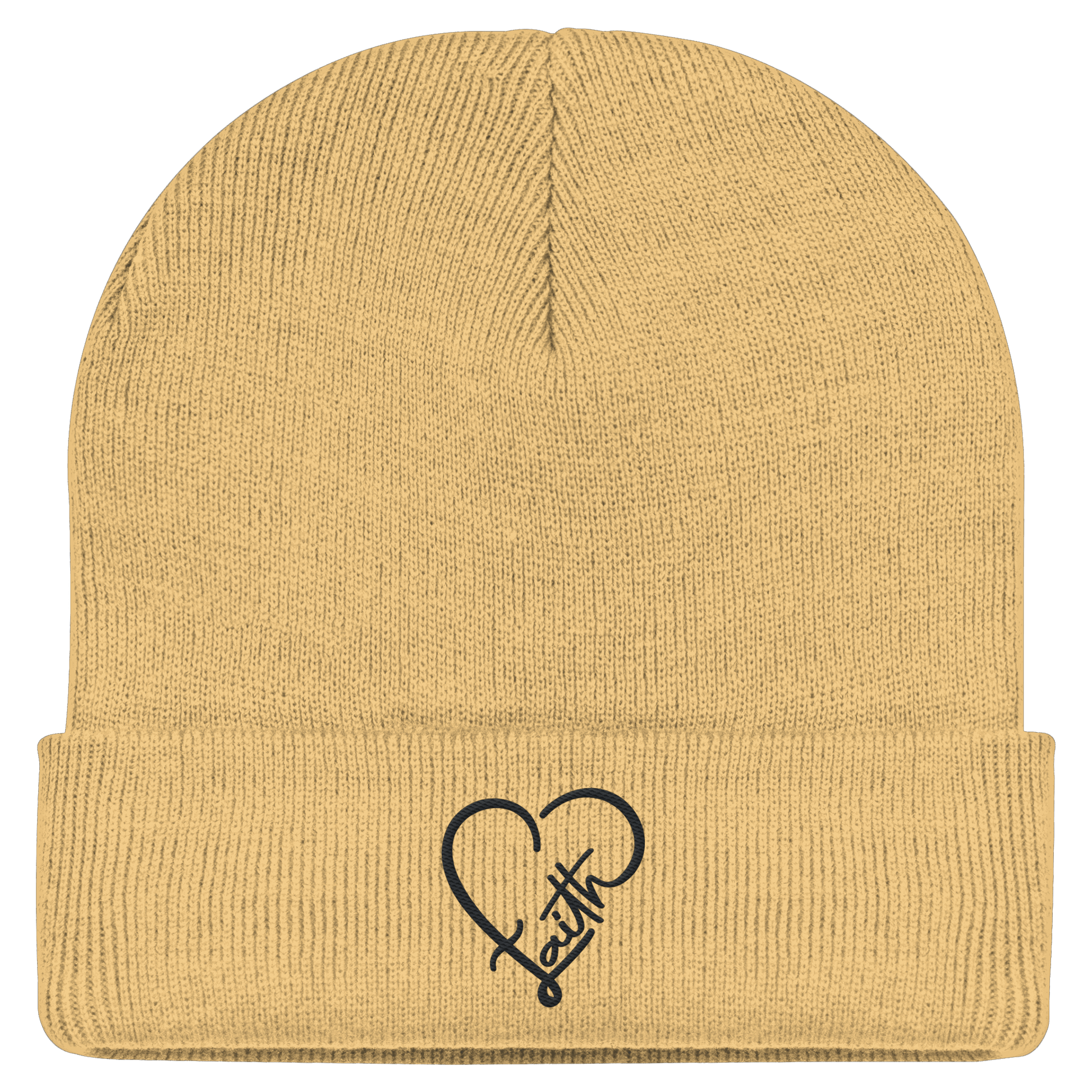 Gesticktes Glaube Motiv in Herzform (Stick) - Classic Beanie