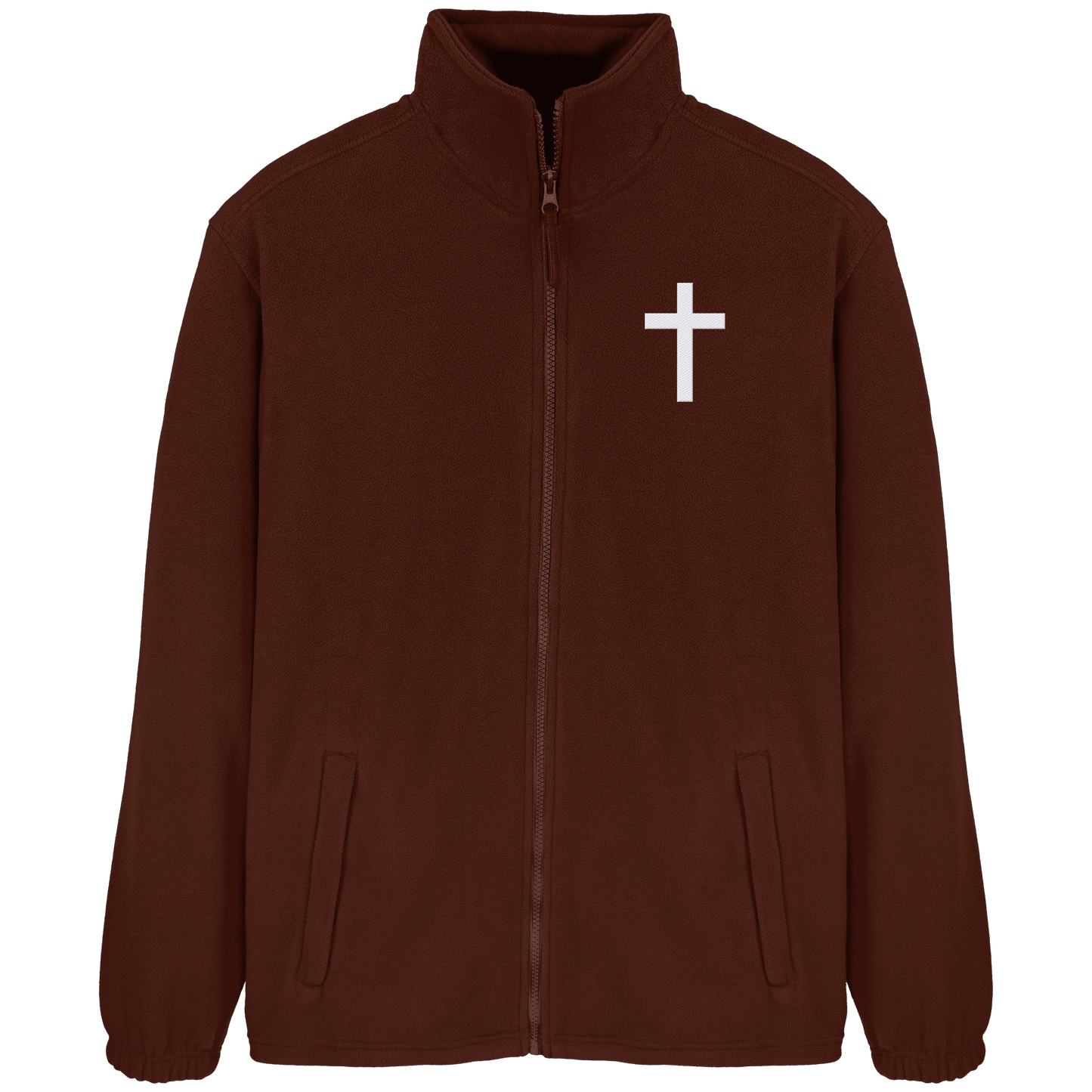 Kreuz gestickt – schlichtes Design mit tiefer Bedeutung (Stick) - Fleece Jacket