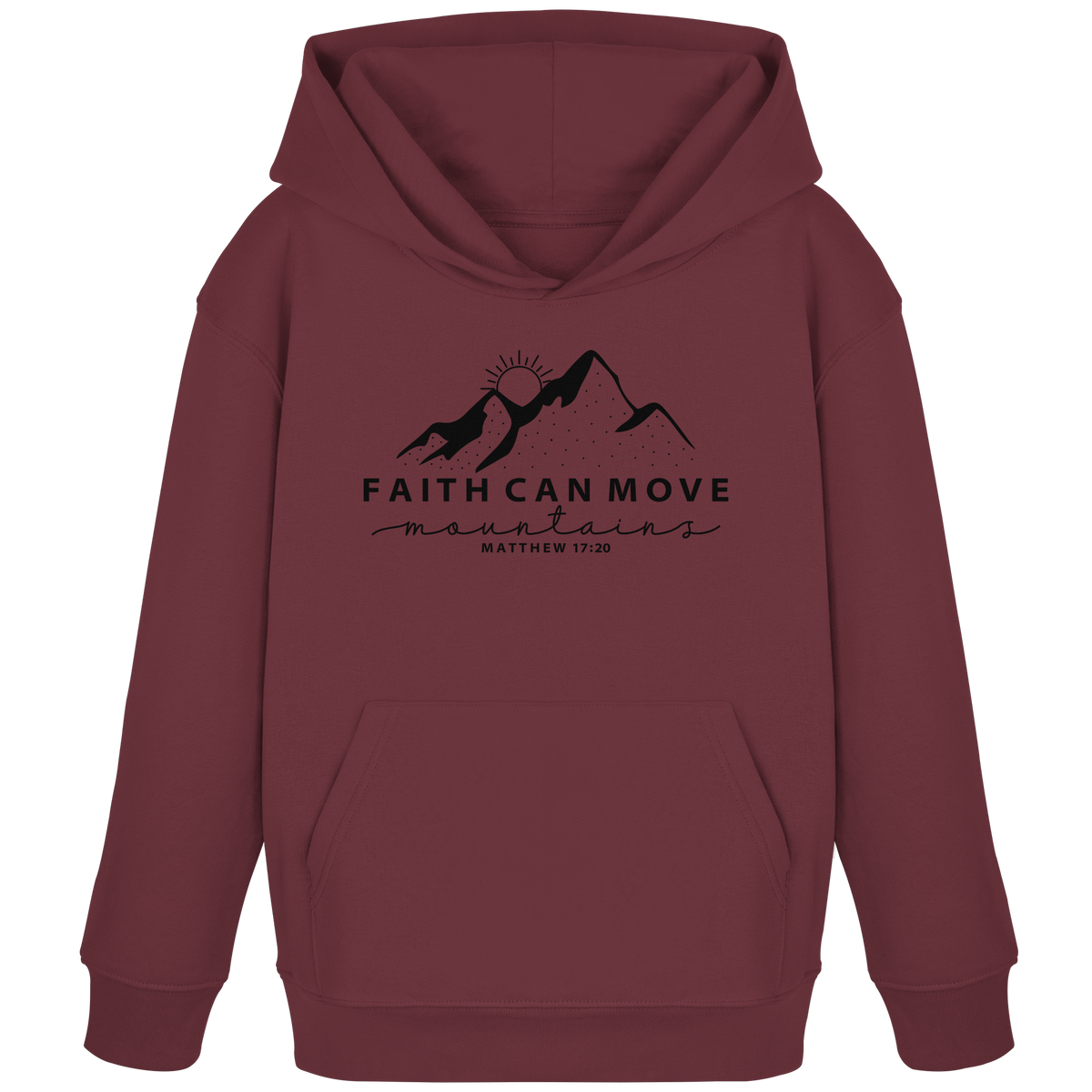Faith Can Move Mountains – Schlichter christlicher Berg-Print | Christian Statement - Kids Organic Hoodie