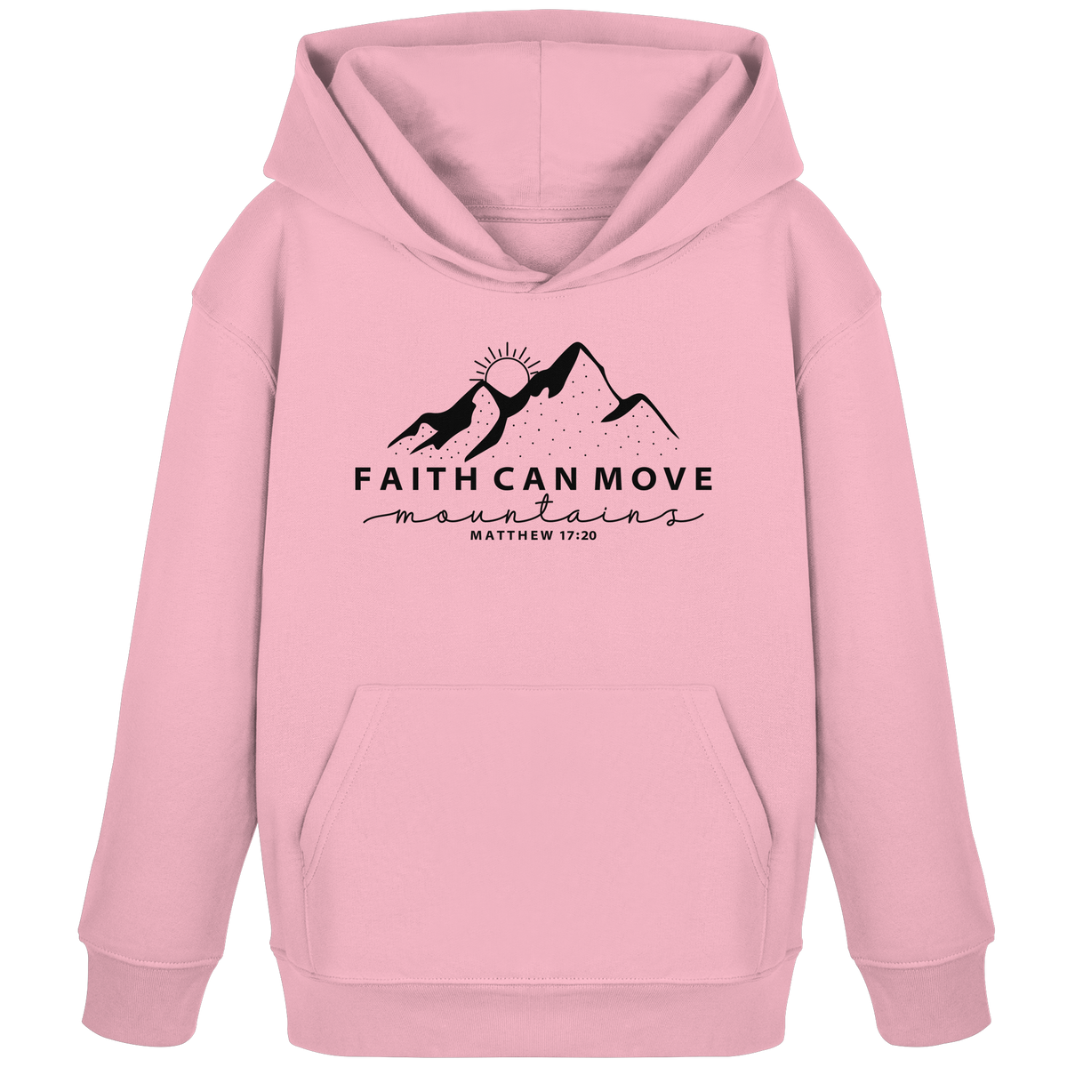 Faith Can Move Mountains – Schlichter christlicher Berg-Print | Christian Statement - Kids Organic Hoodie