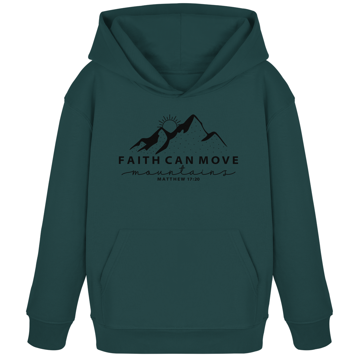 Faith Can Move Mountains – Schlichter christlicher Berg-Print | Christian Statement - Kids Organic Hoodie