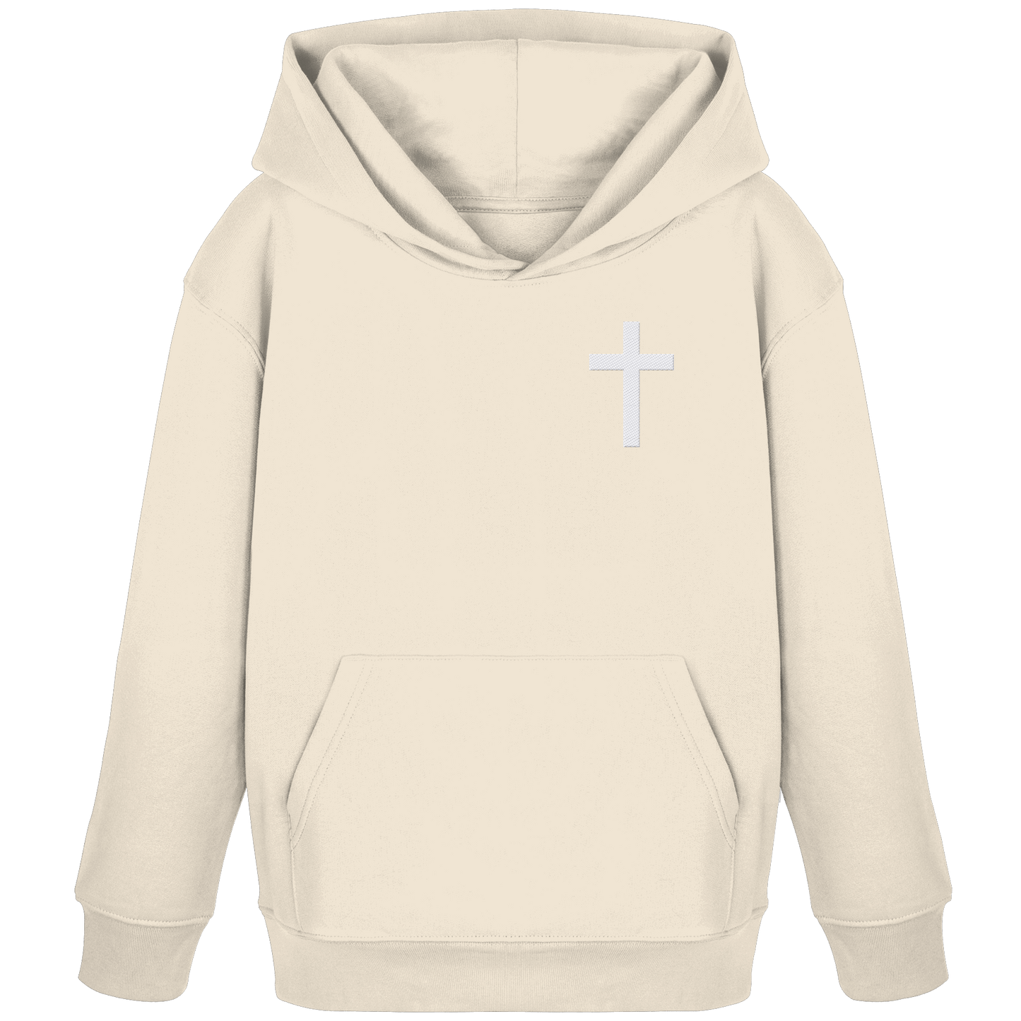 Kreuz gestickt – schlichtes Design mit tiefer Bedeutung (Stick) - Kids Organic Hoodie