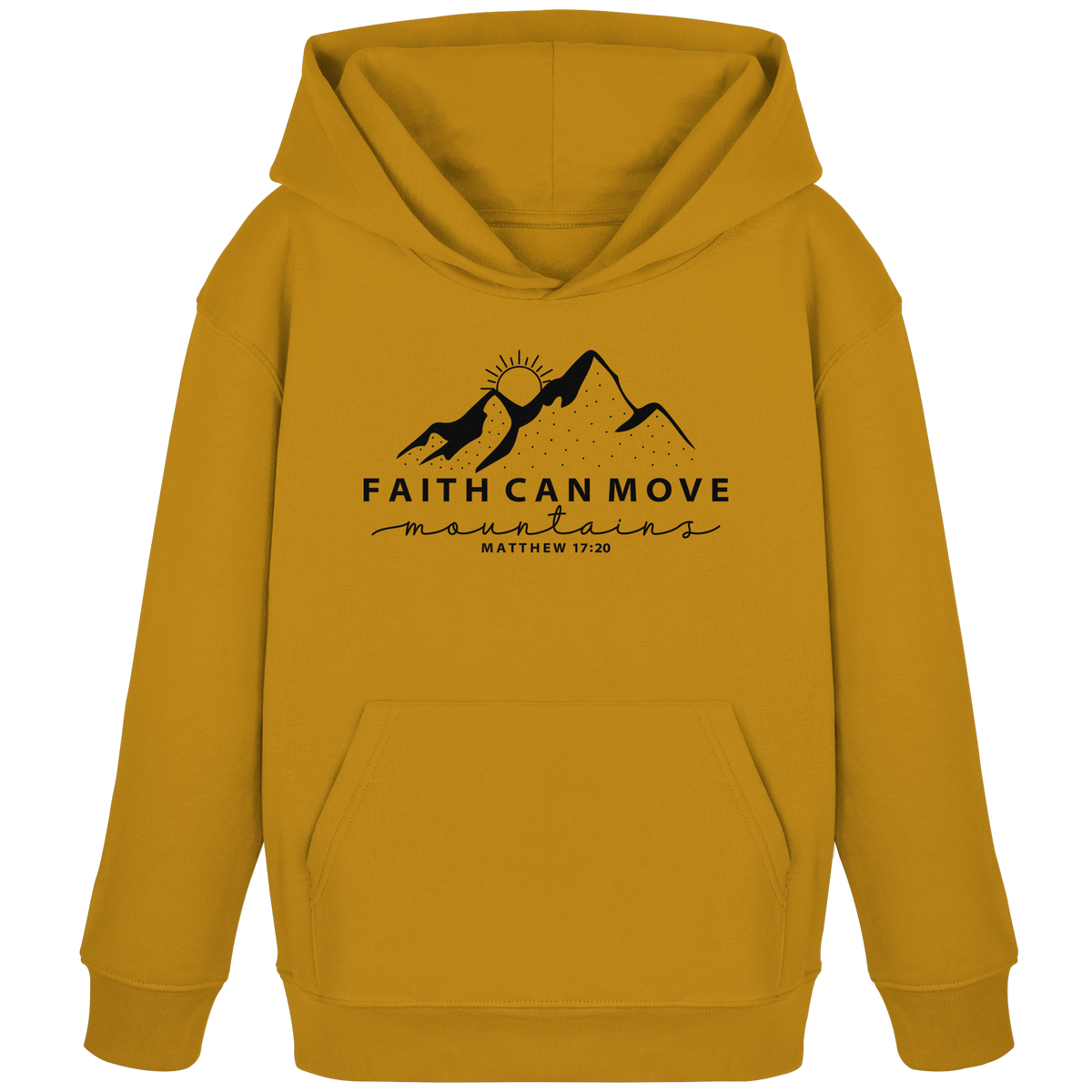 Faith Can Move Mountains – Schlichter christlicher Berg-Print | Christian Statement - Kids Organic Hoodie
