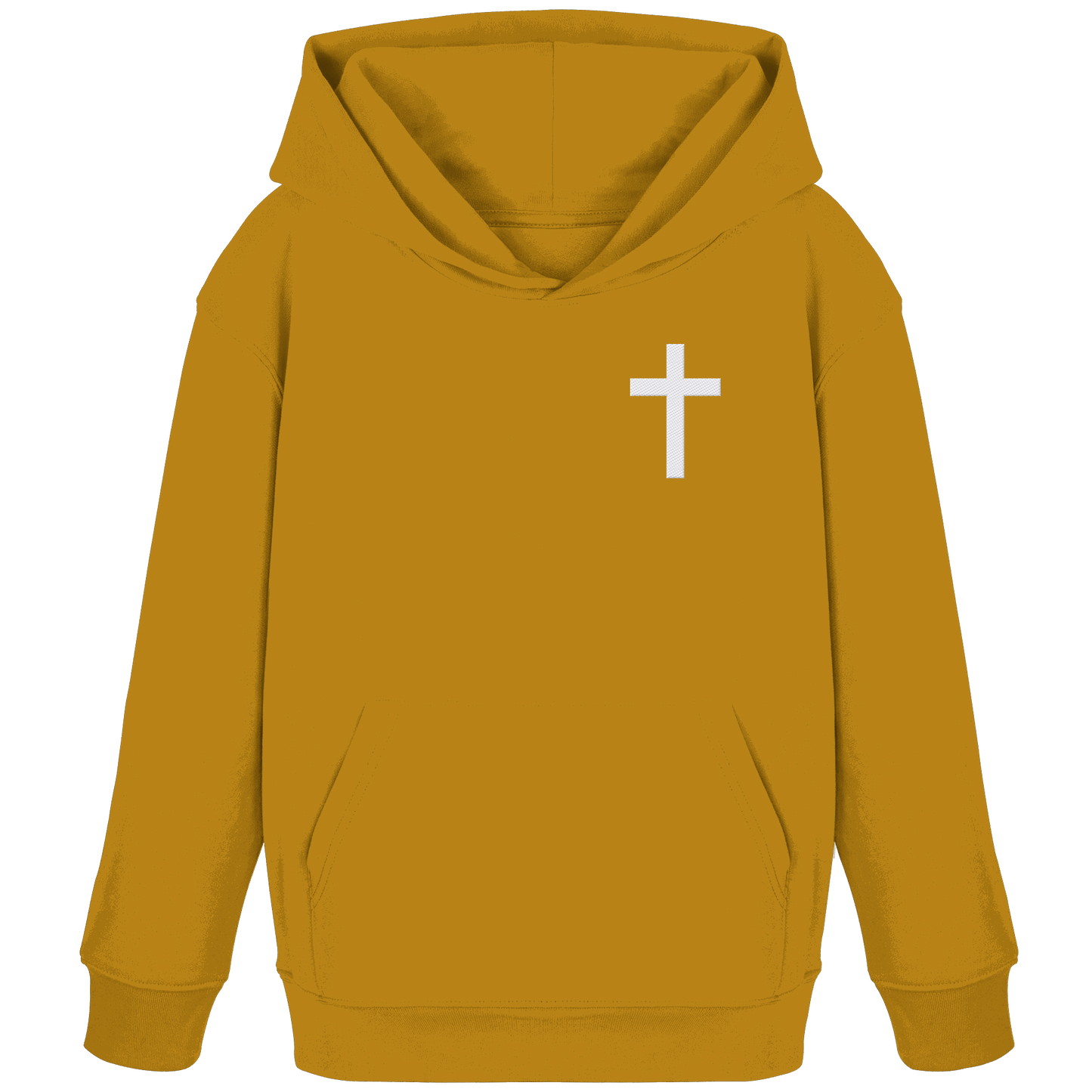 Kreuz gestickt – schlichtes Design mit tiefer Bedeutung (Stick) - Kids Organic Hoodie