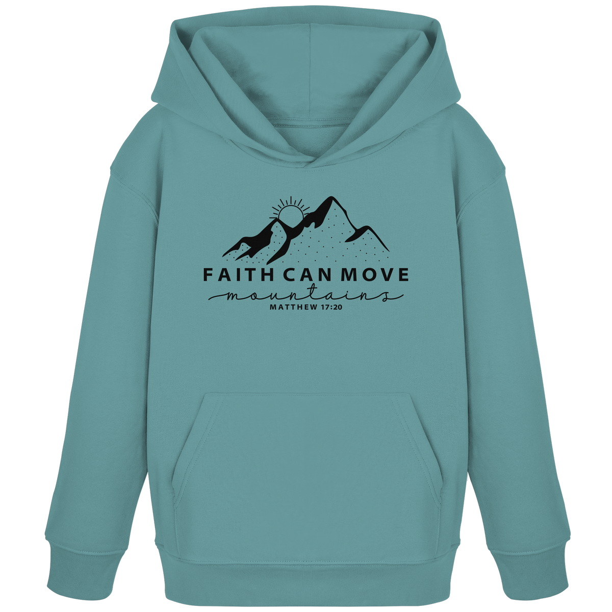 Faith Can Move Mountains – Schlichter christlicher Berg-Print | Christian Statement - Kids Organic Hoodie