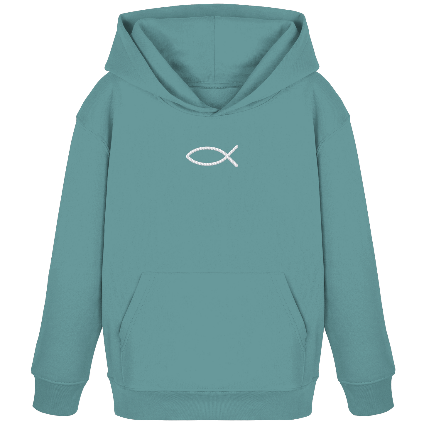 Der Ichthys – Ein zeitloses Zeichen (Stick) | Christliche Kleidung - Kids Organic Hoodie