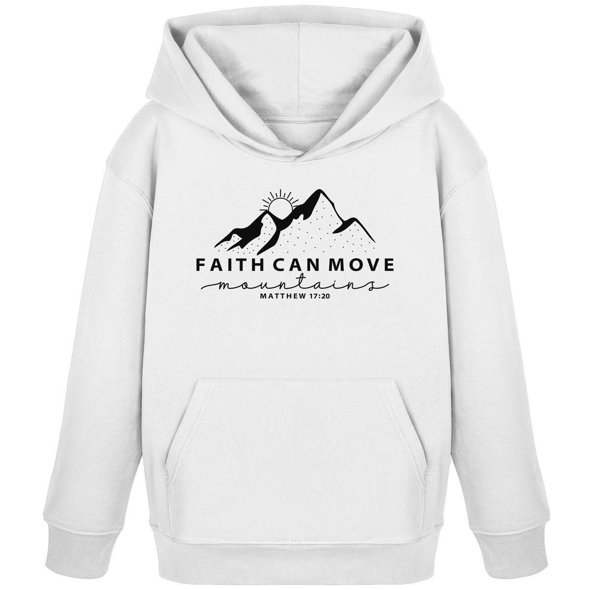 Faith Can Move Mountains – Schlichter christlicher Berg-Print | Christian Statement - Kids Organic Hoodie