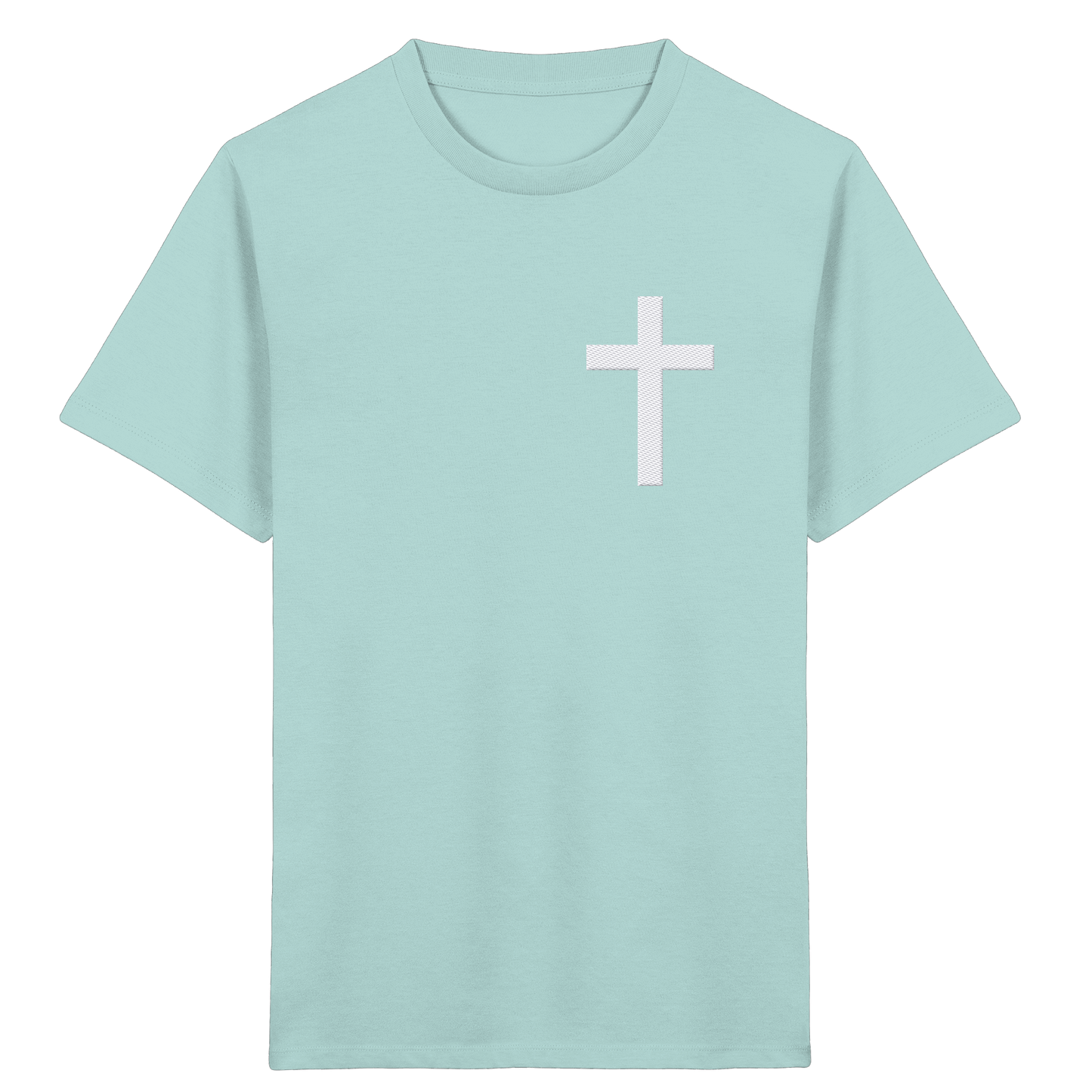 Kreuz gestickt – schlichtes Design mit tiefer Bedeutung (Stick) - Kids Organic Shirt