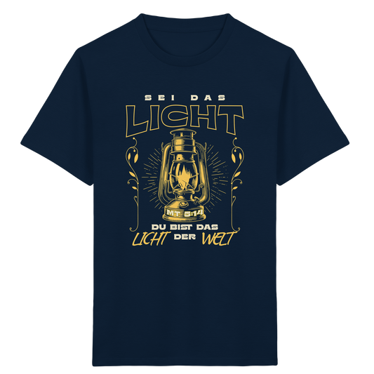 Sei das Licht – Du bist das Licht der Welt | Christliche Kleidung - Kids Organic Shirt