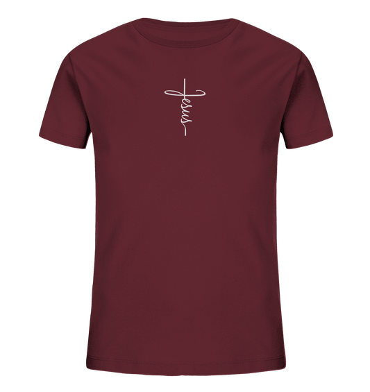 Jesus in Kreuzform - Stick (Weiß) - Kids Organic Shirt (Stick)