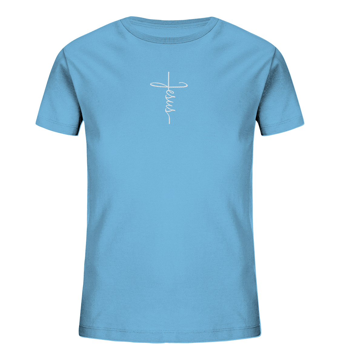Jesus in Kreuzform - Stick (Weiß) - Kids Organic Shirt (Stick)